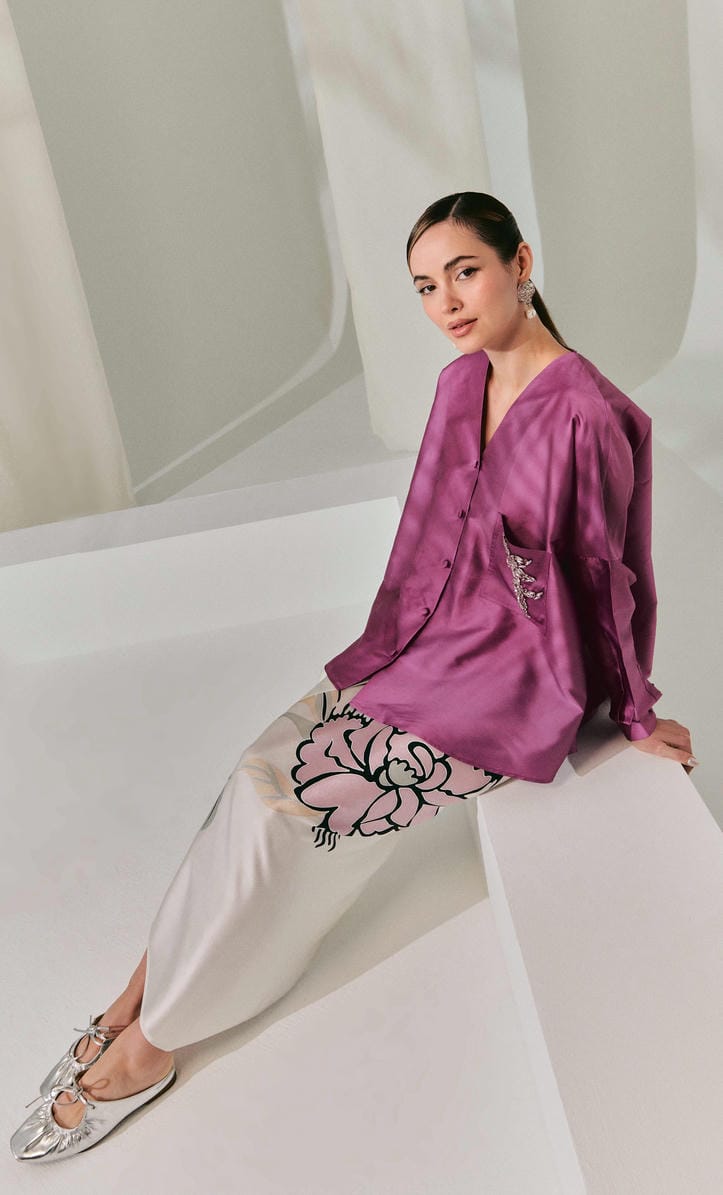 Marcella Top With Pareo – The Grand Satin Silk