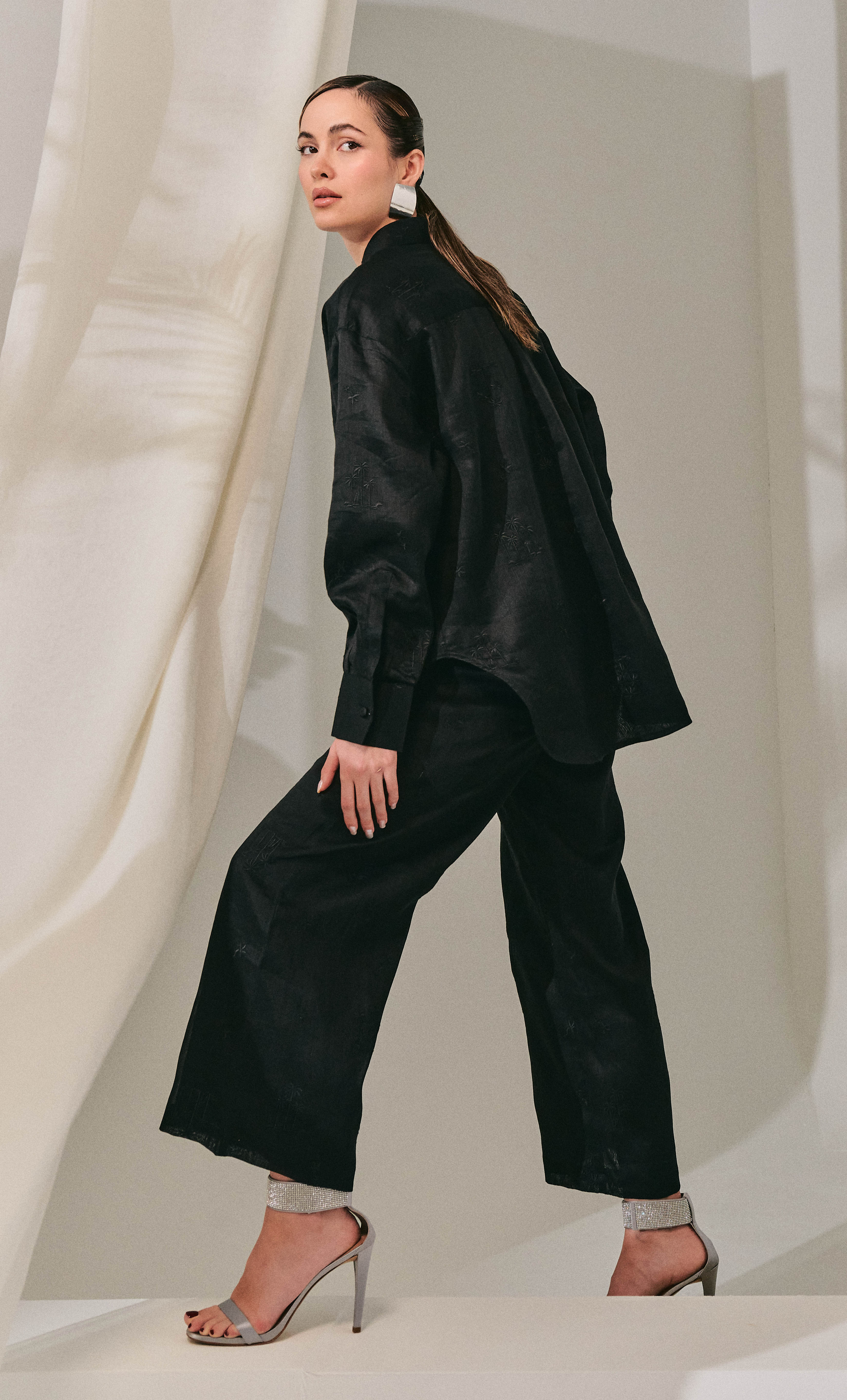 Shirt Top With Alaia Pants – Cotton Embroidery