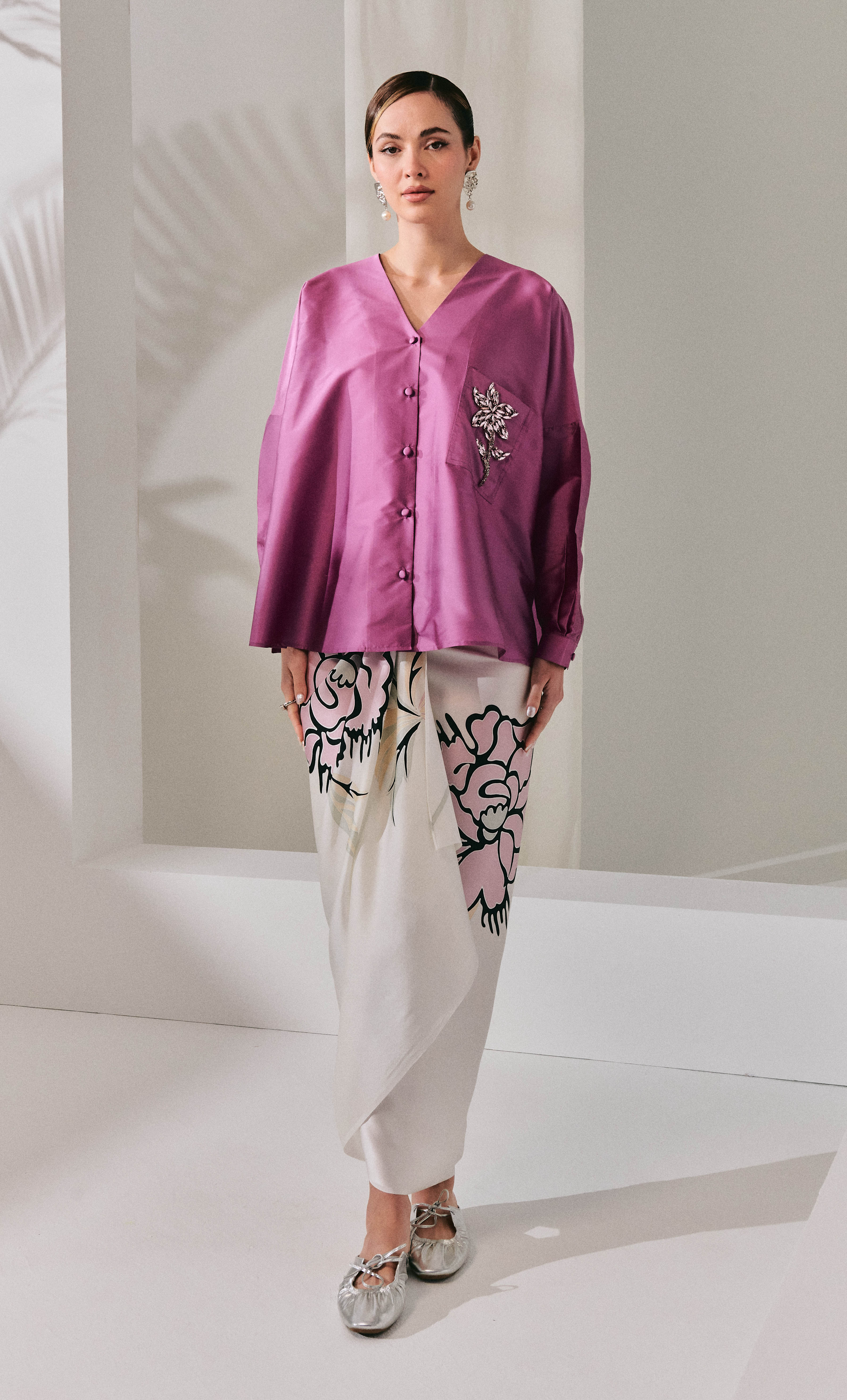 Marcella Top With Pareo – The Grand Satin Silk