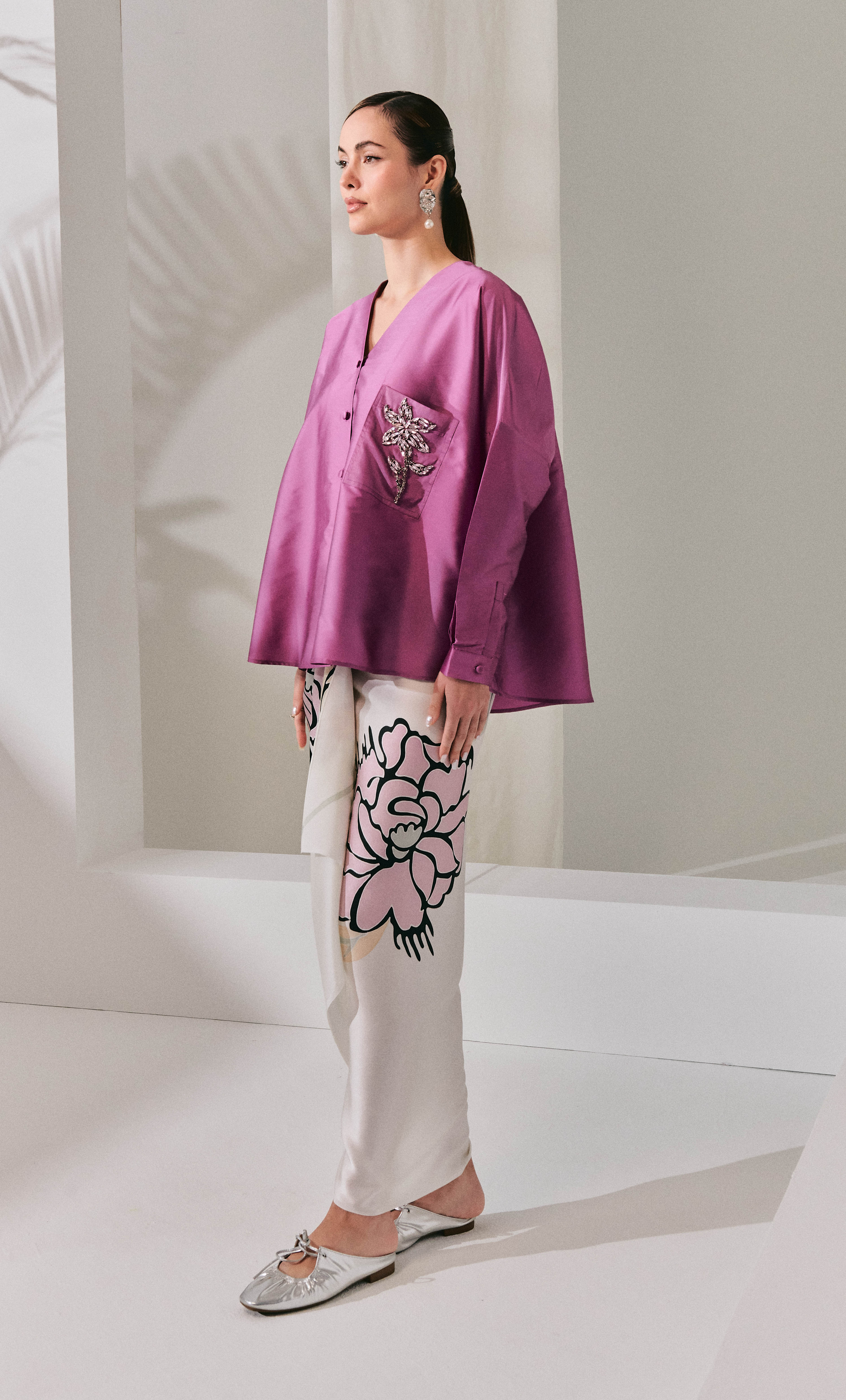 Marcella Top With Pareo – The Grand Satin Silk