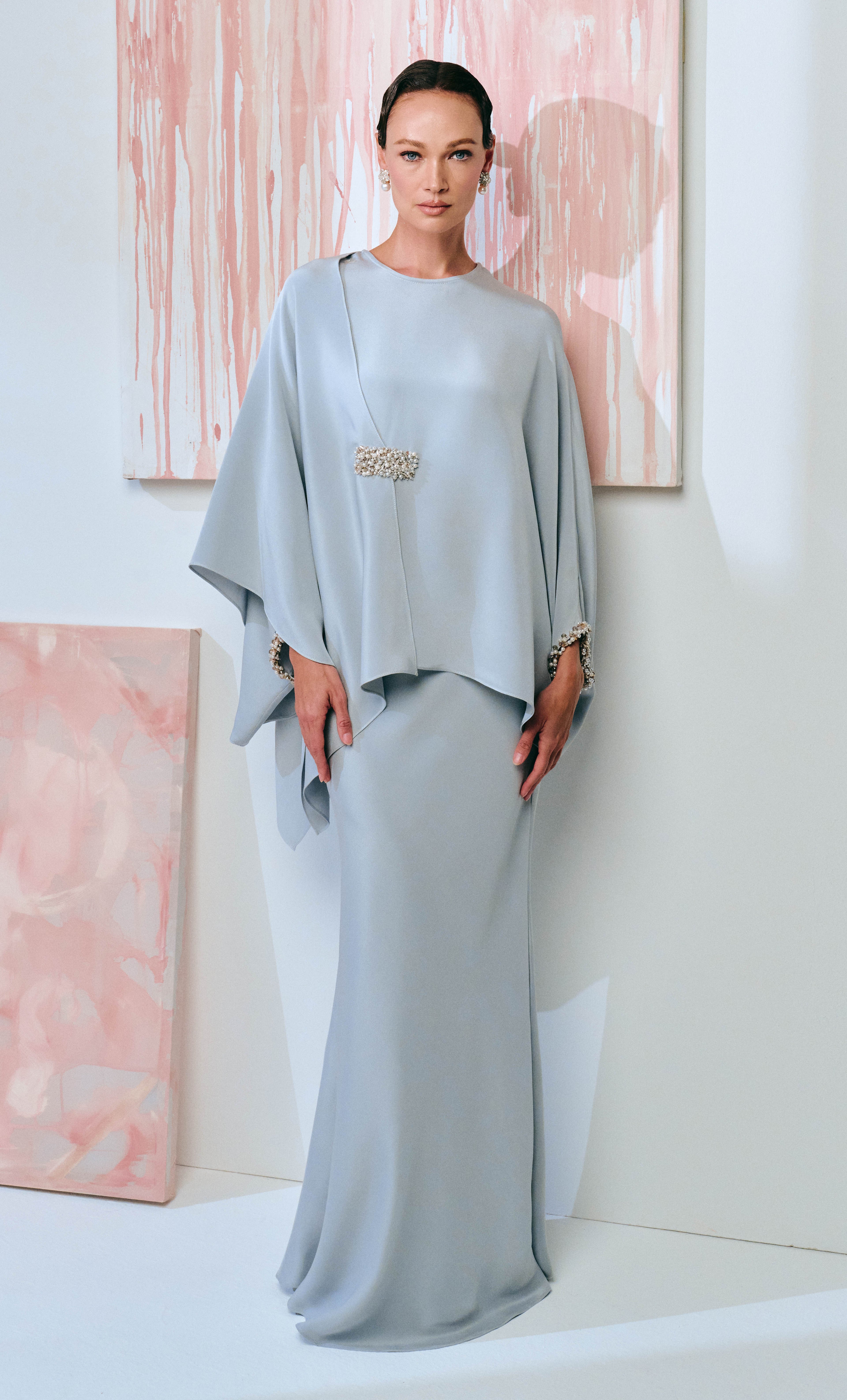 Beaded Kate Set - Silver Luxe Silk