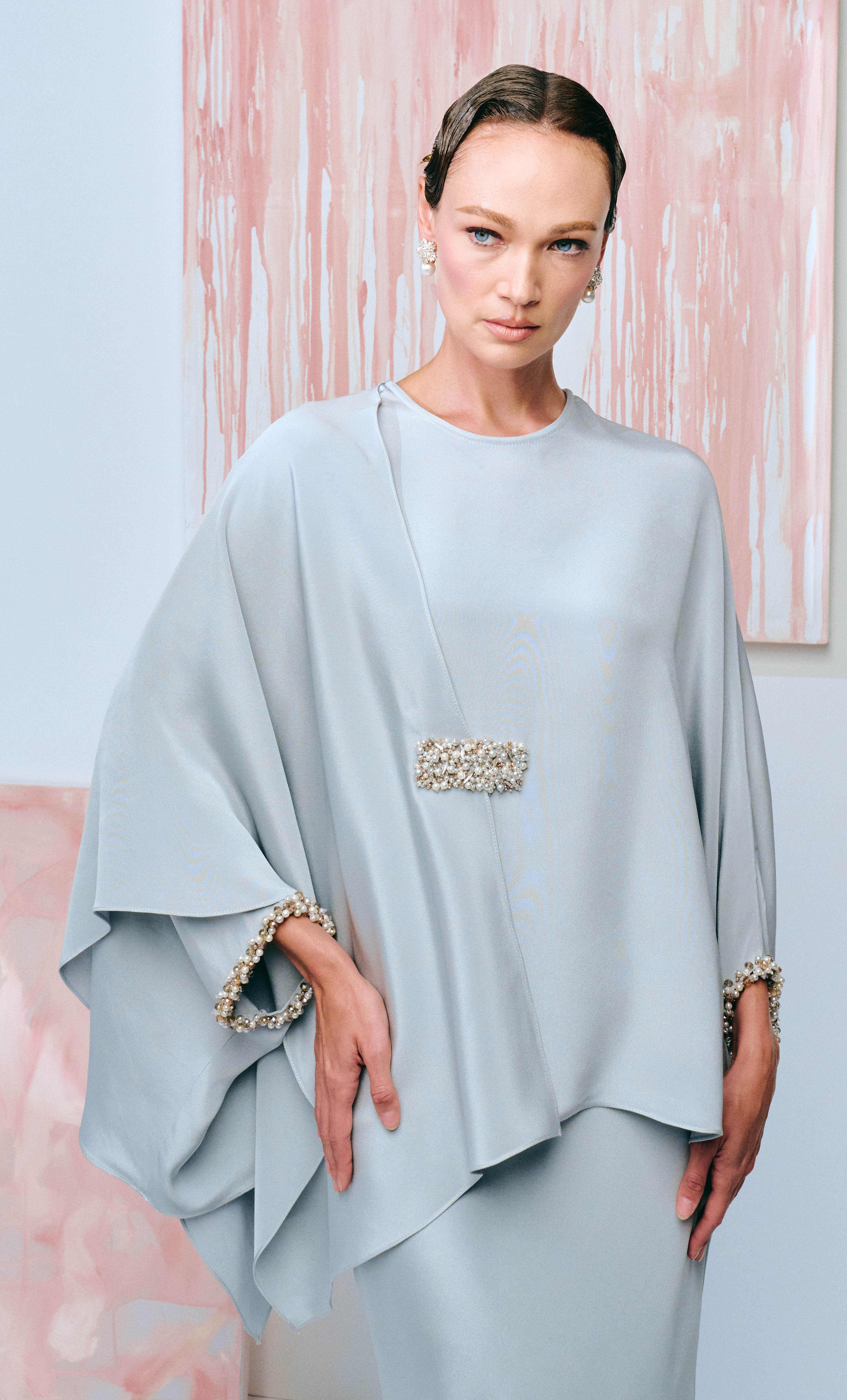 Beaded Kate Set - Silver Luxe Silk