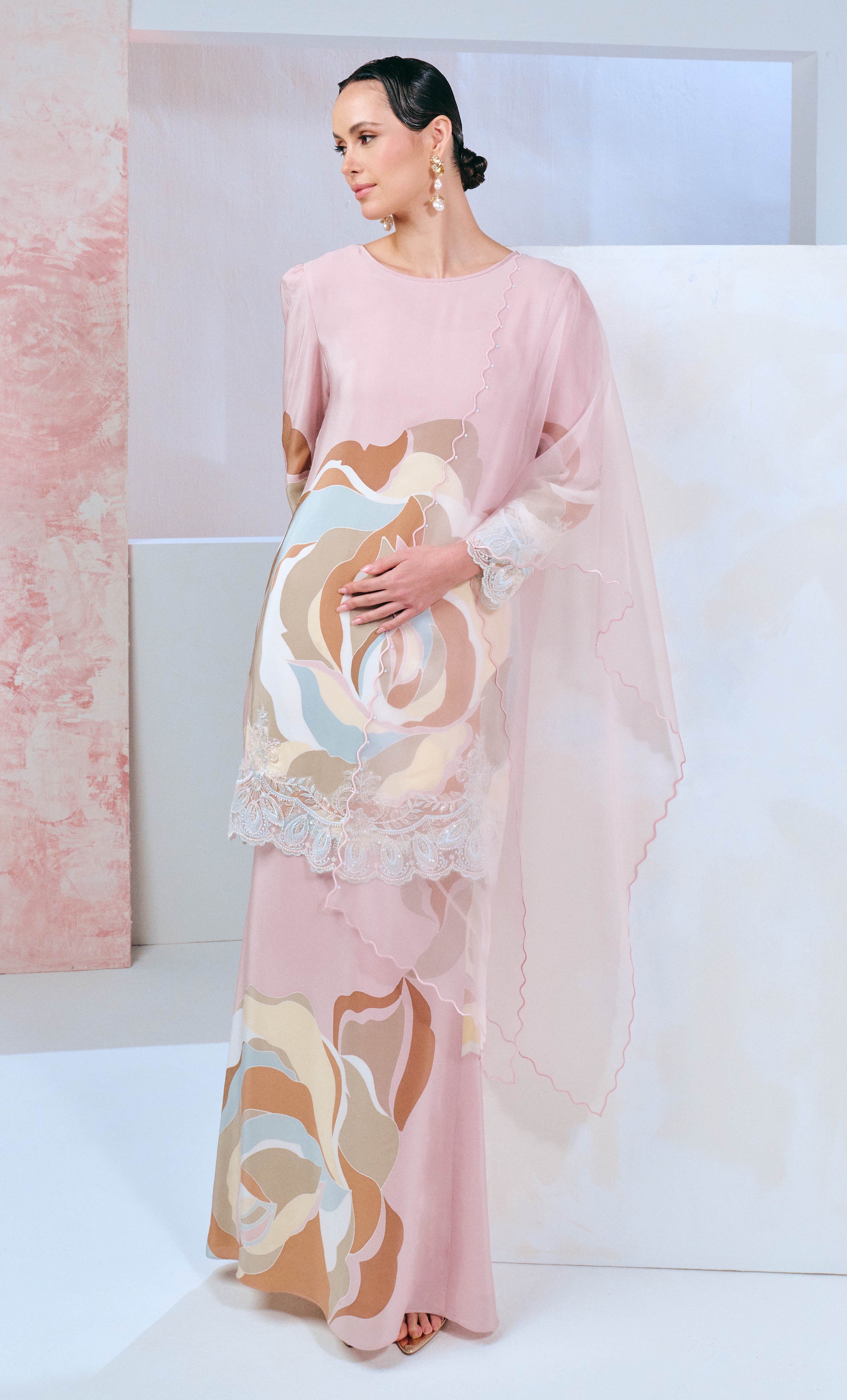 Luxe Kurung Modern with Selendang - Rossy