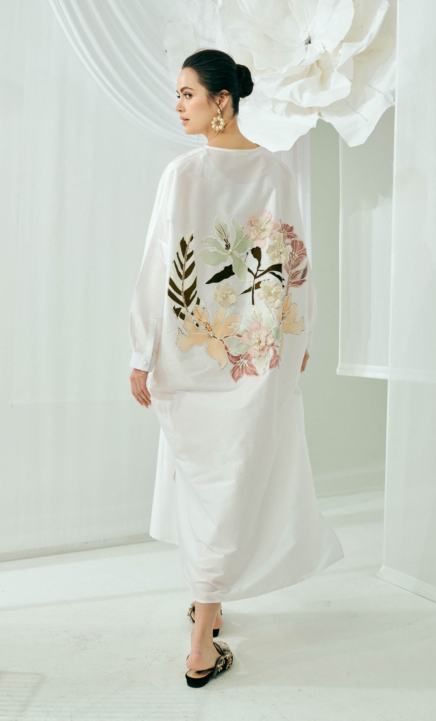 Marcella Dress – Plain Off White Structured Luxe Silk