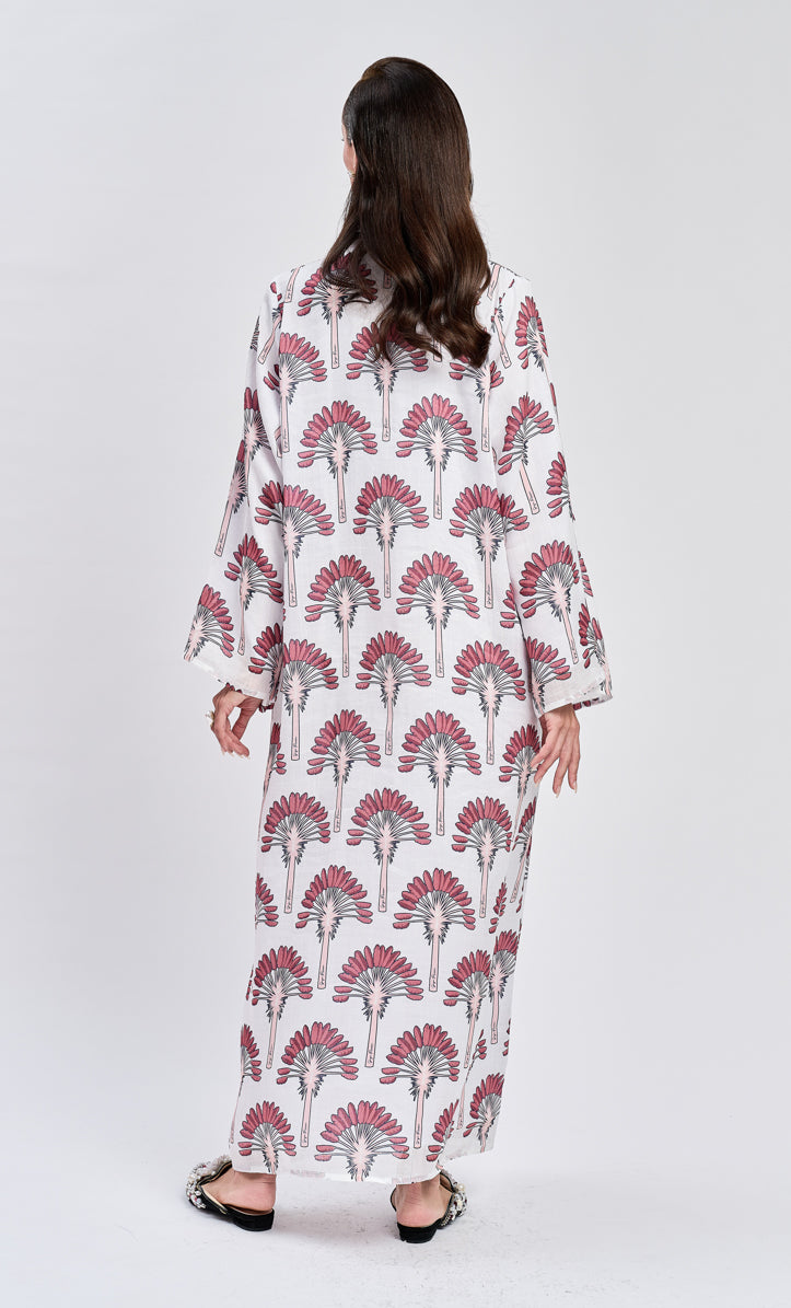 Maroon Palm Date Thalia Dress