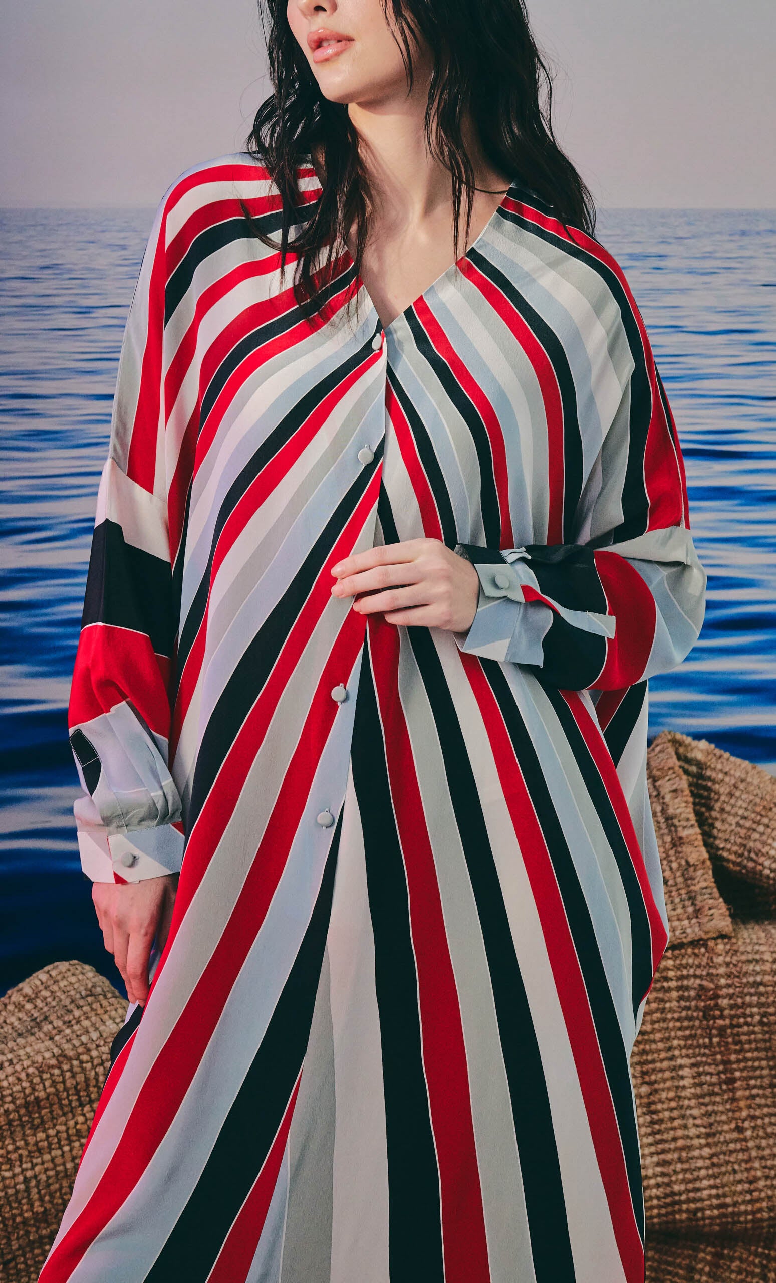 Marcella Dress – Lines Crepe Silk