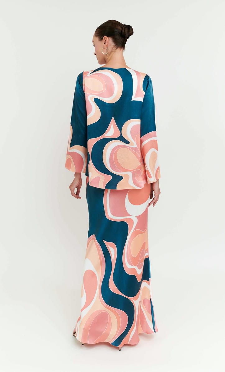 Pery Set Boatneck - Wave Satin Silk