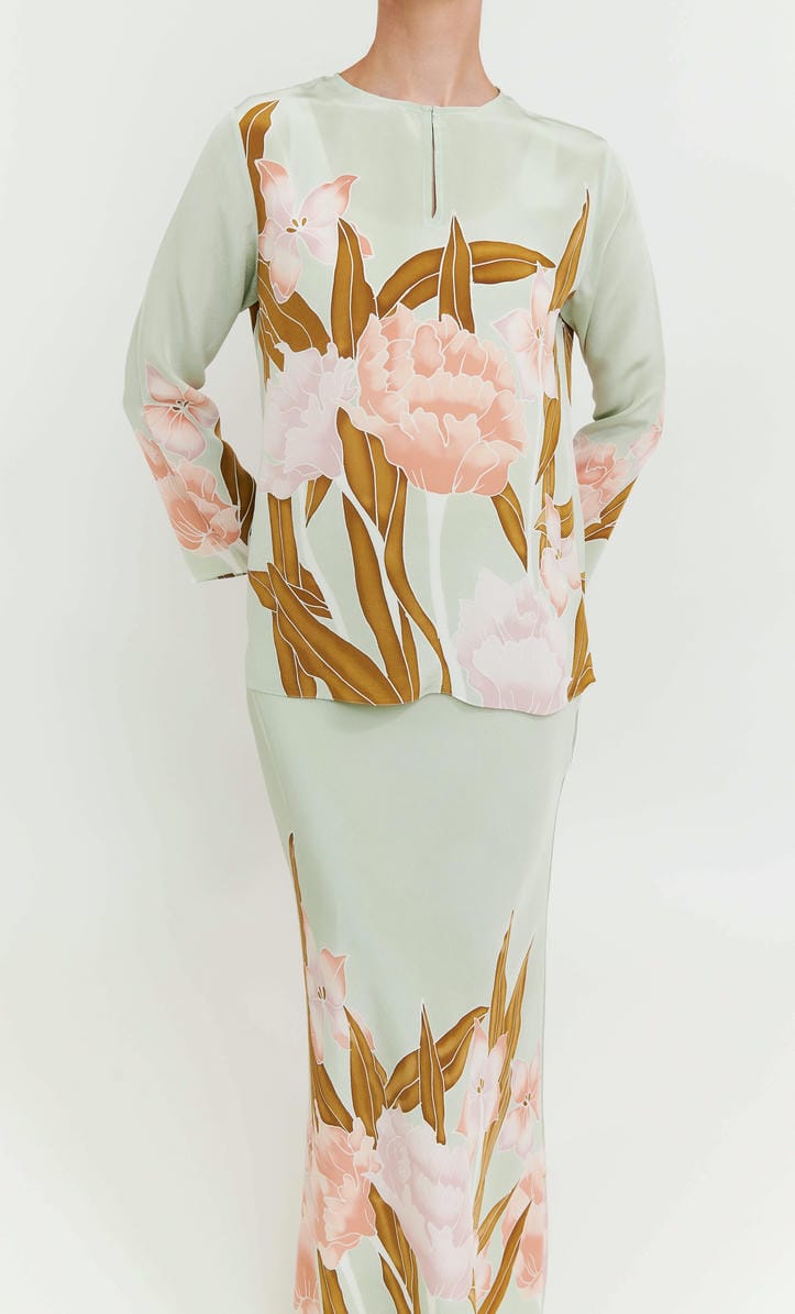 Pery Set Leher Kurung - Kuntum Crepe Silk