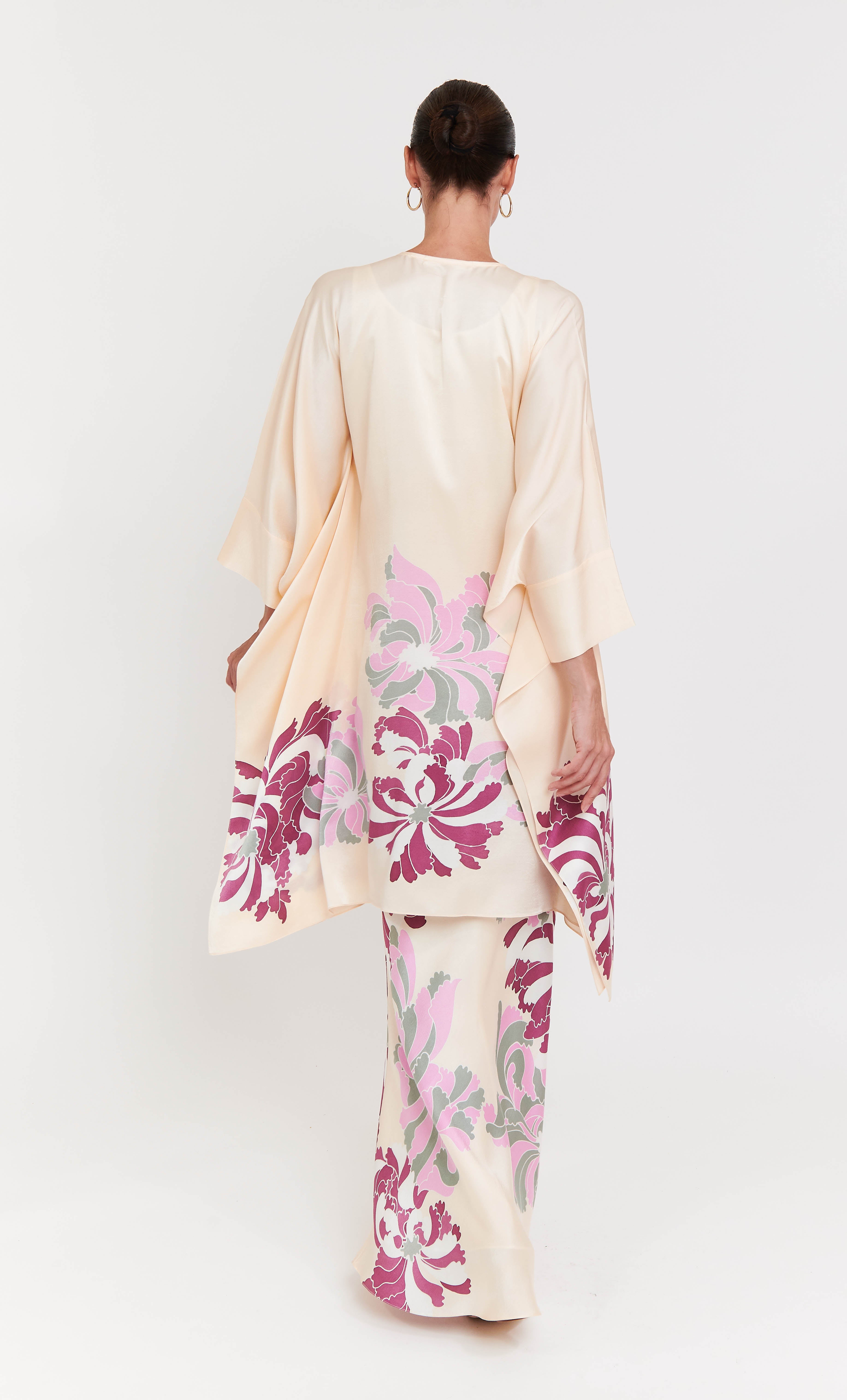 Kaftan Kurung Set - Cloudy Satin Silk