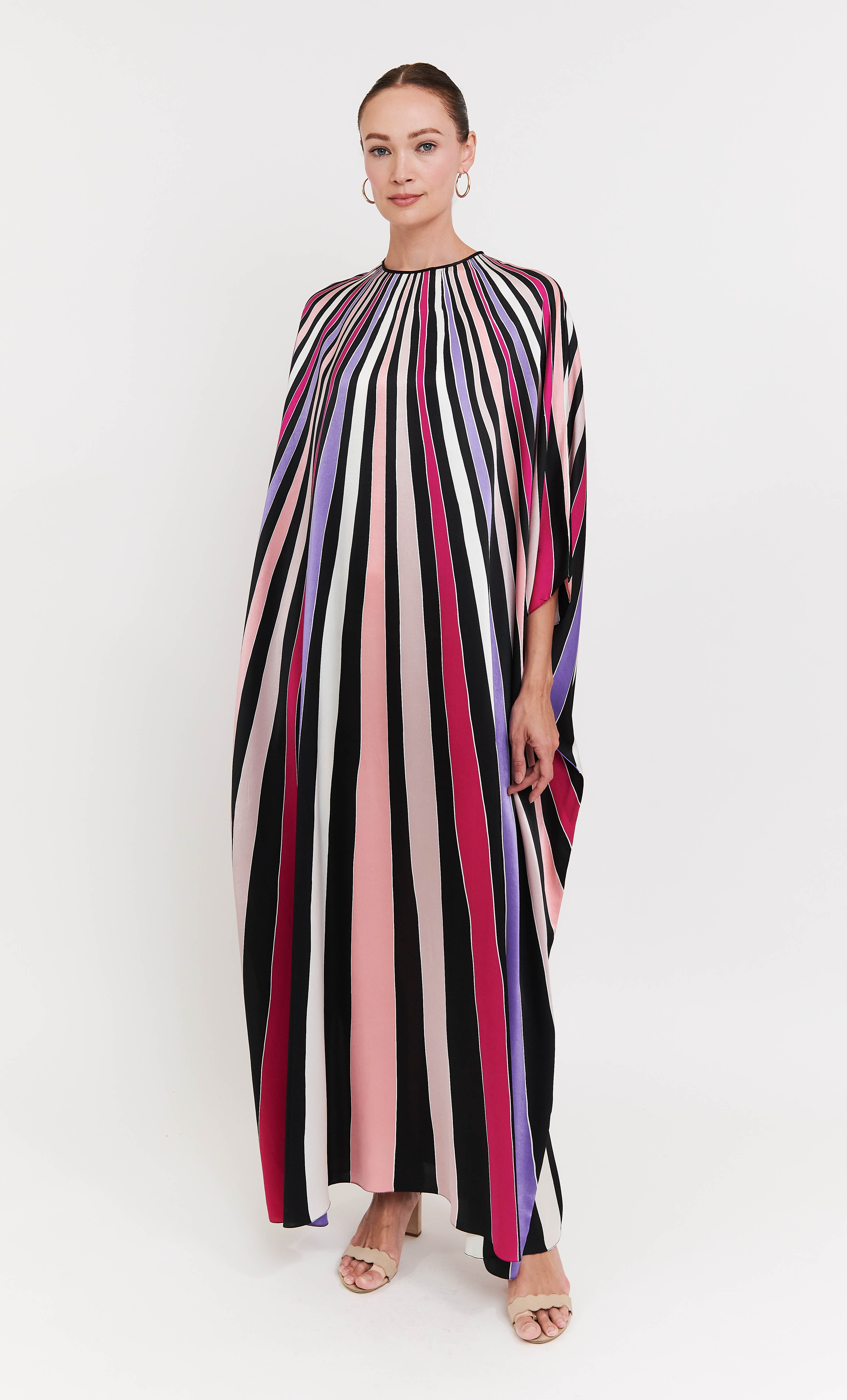Nalia Dress - Lines Satin Silk