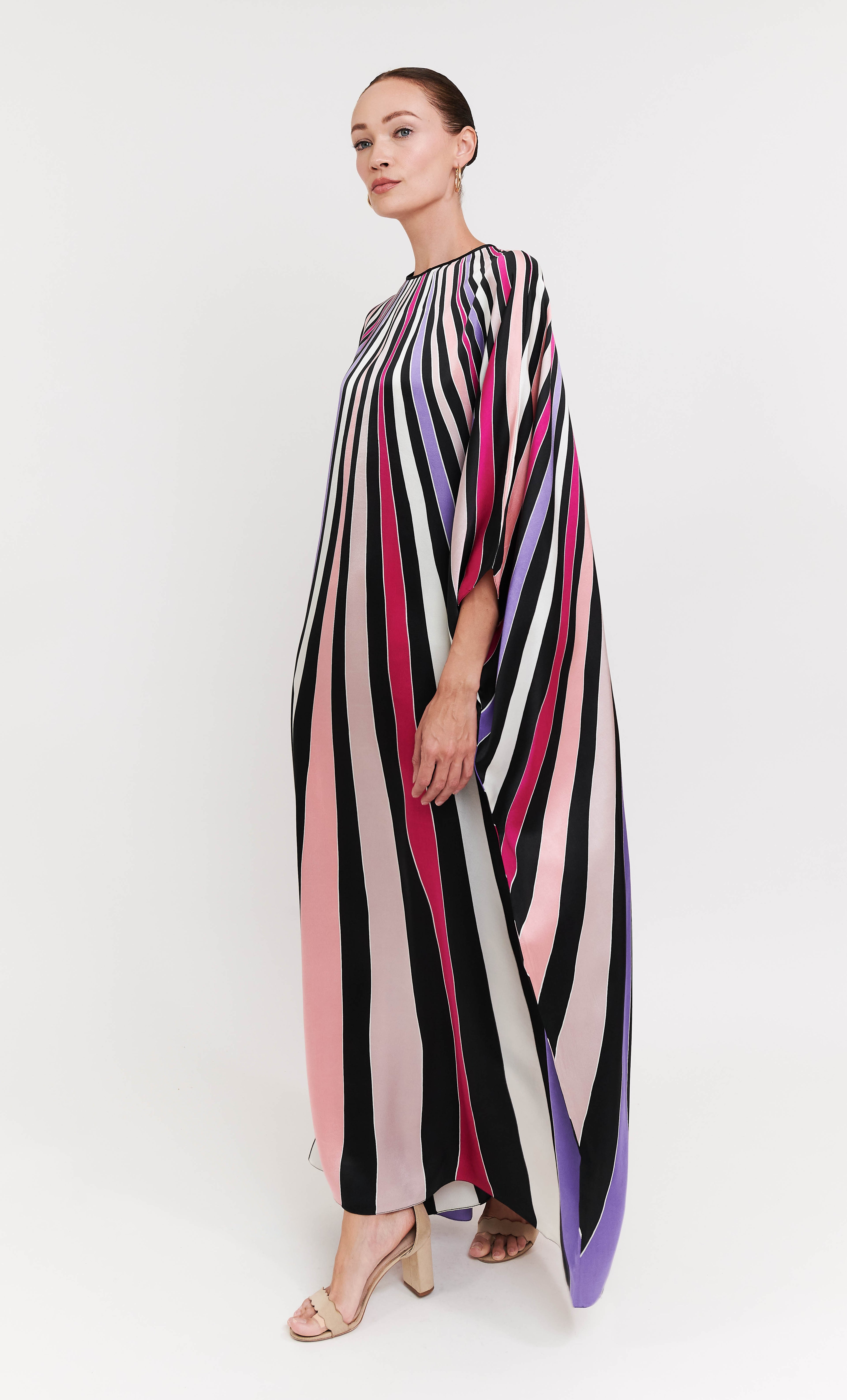 Nalia Dress - Lines Satin Silk