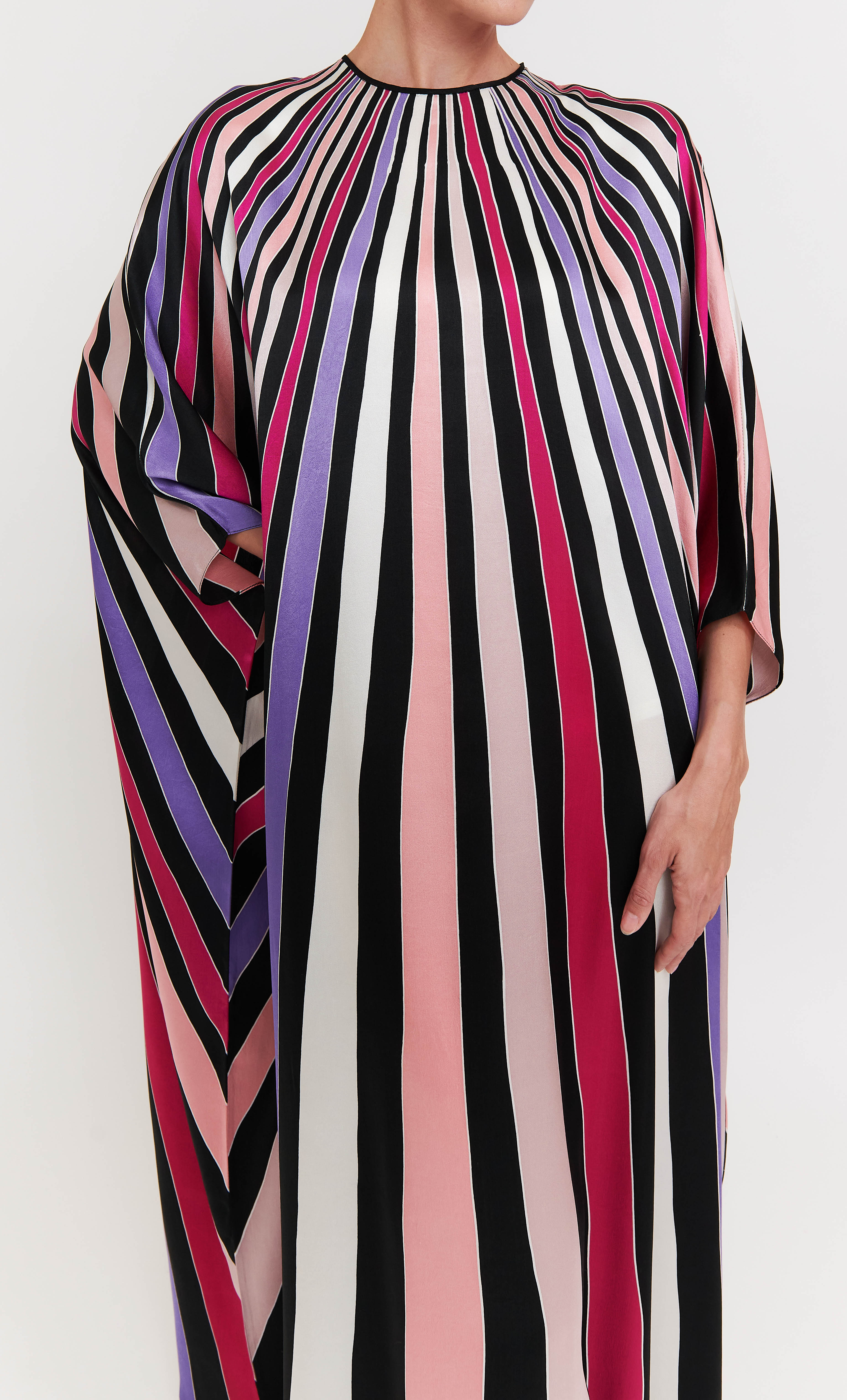 Nalia Dress - Lines Satin Silk
