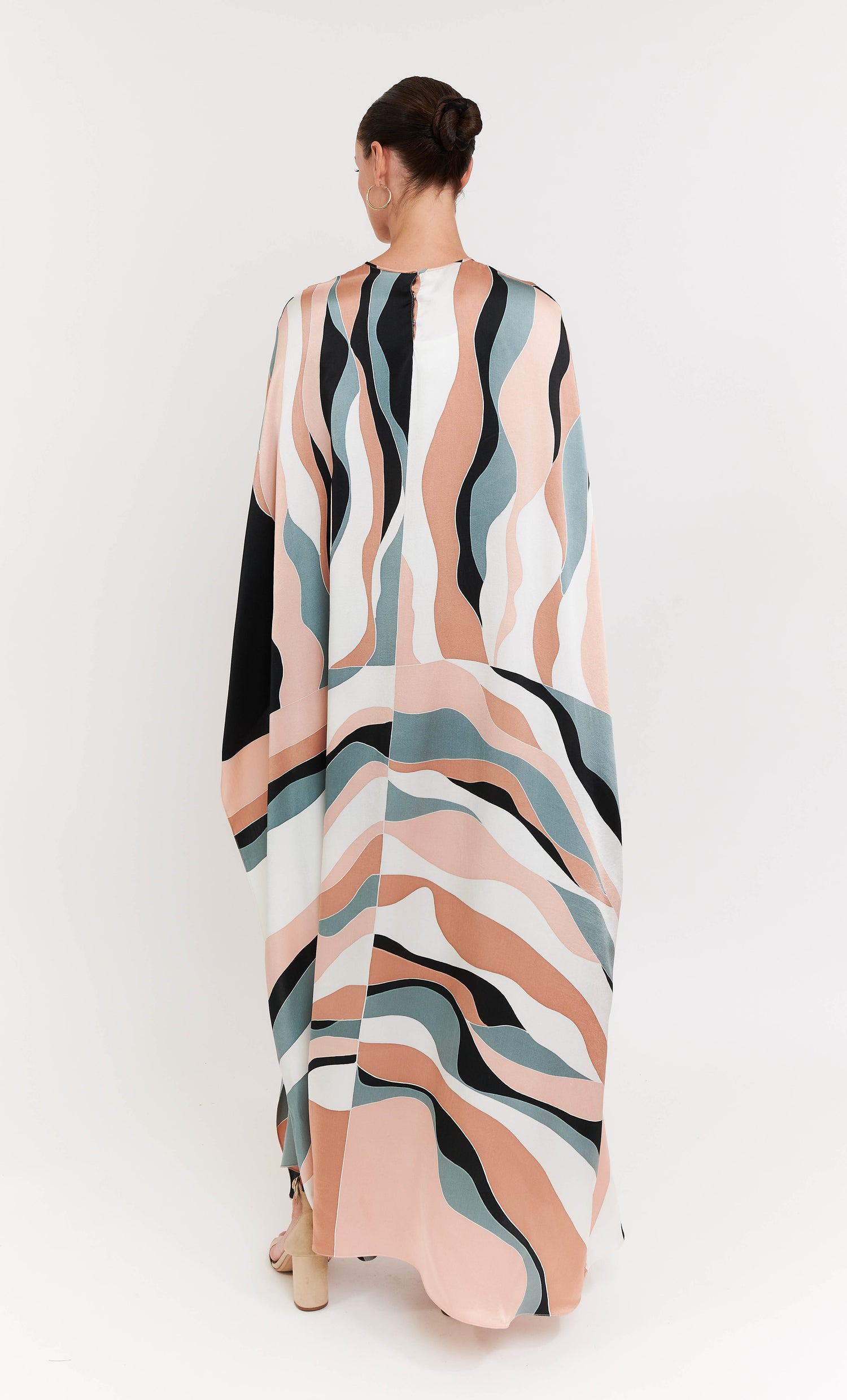 Nalia Dress - Linear Satin Silk