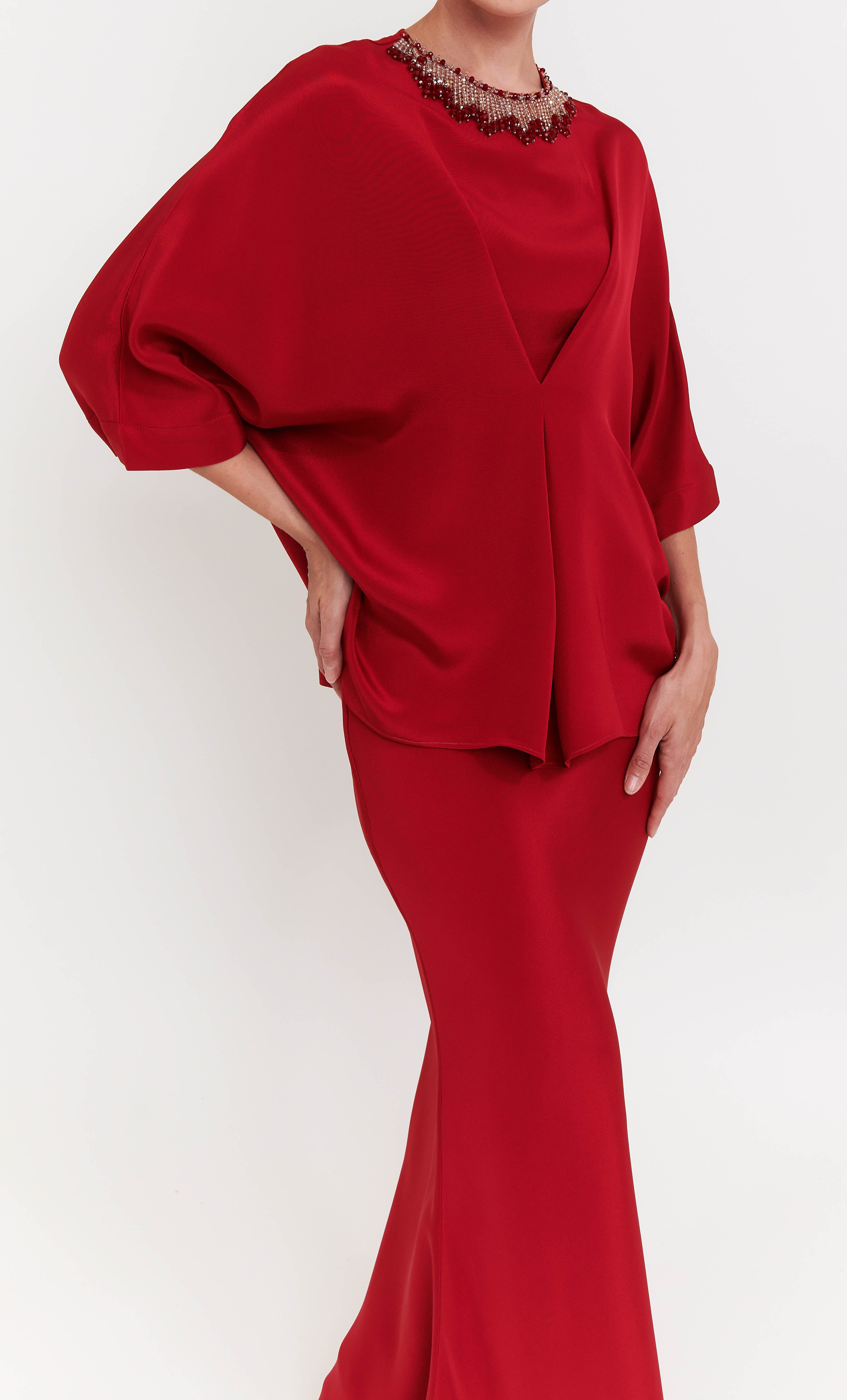 Beaded Juliana 3.0 set – Red Luxe Silk