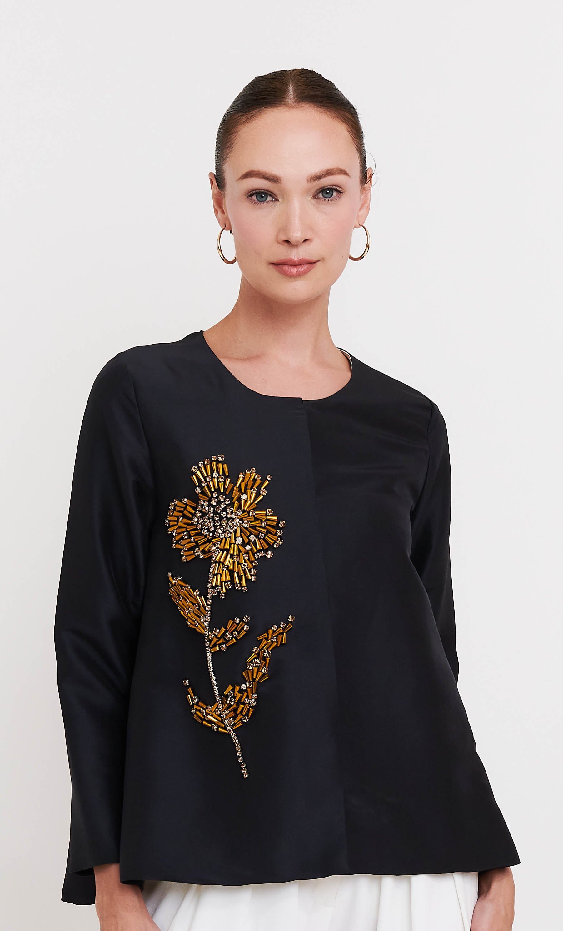 Jacket Top – Beaded Black Luxe