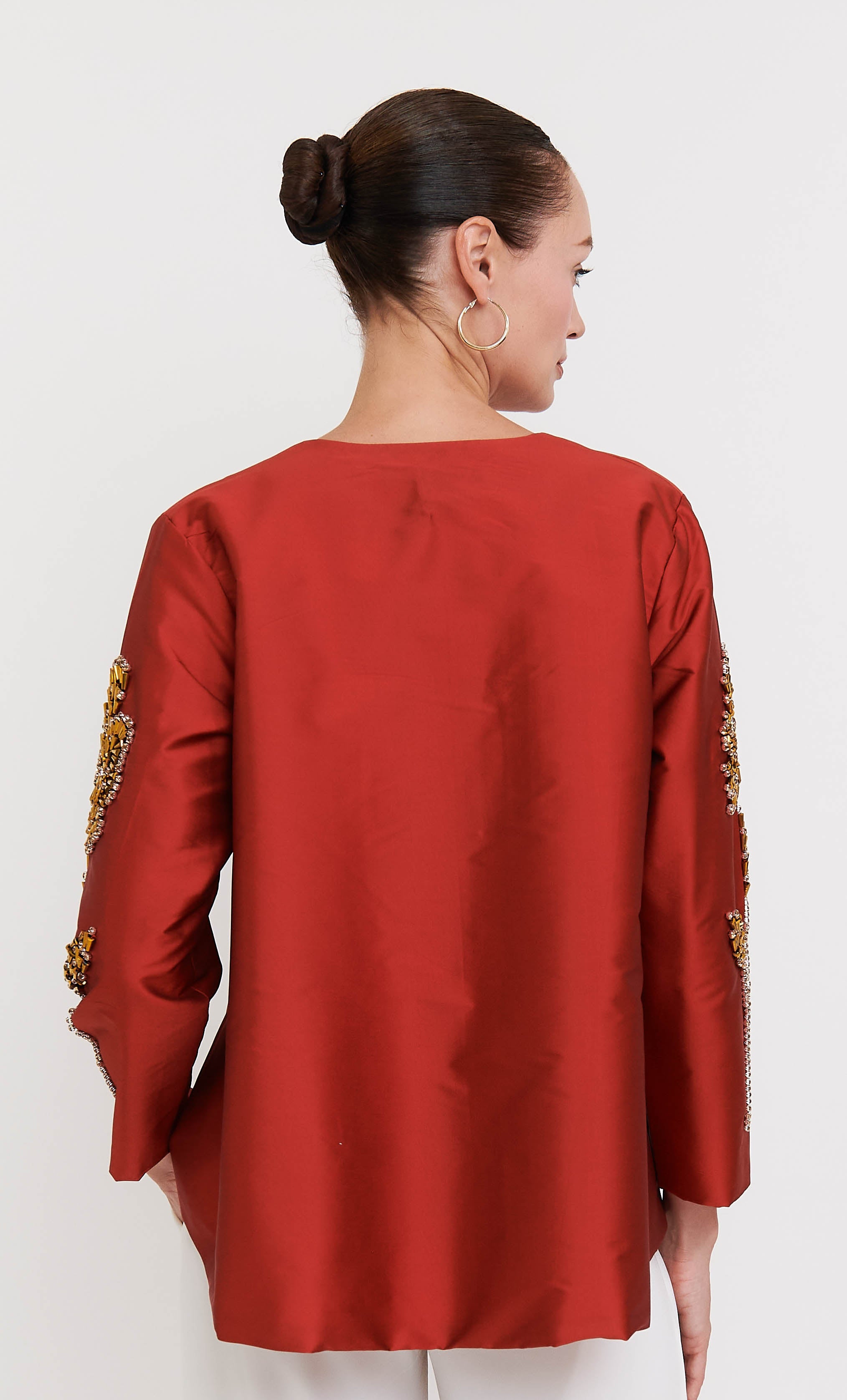 Jacket Top – Beaded Red Luxe