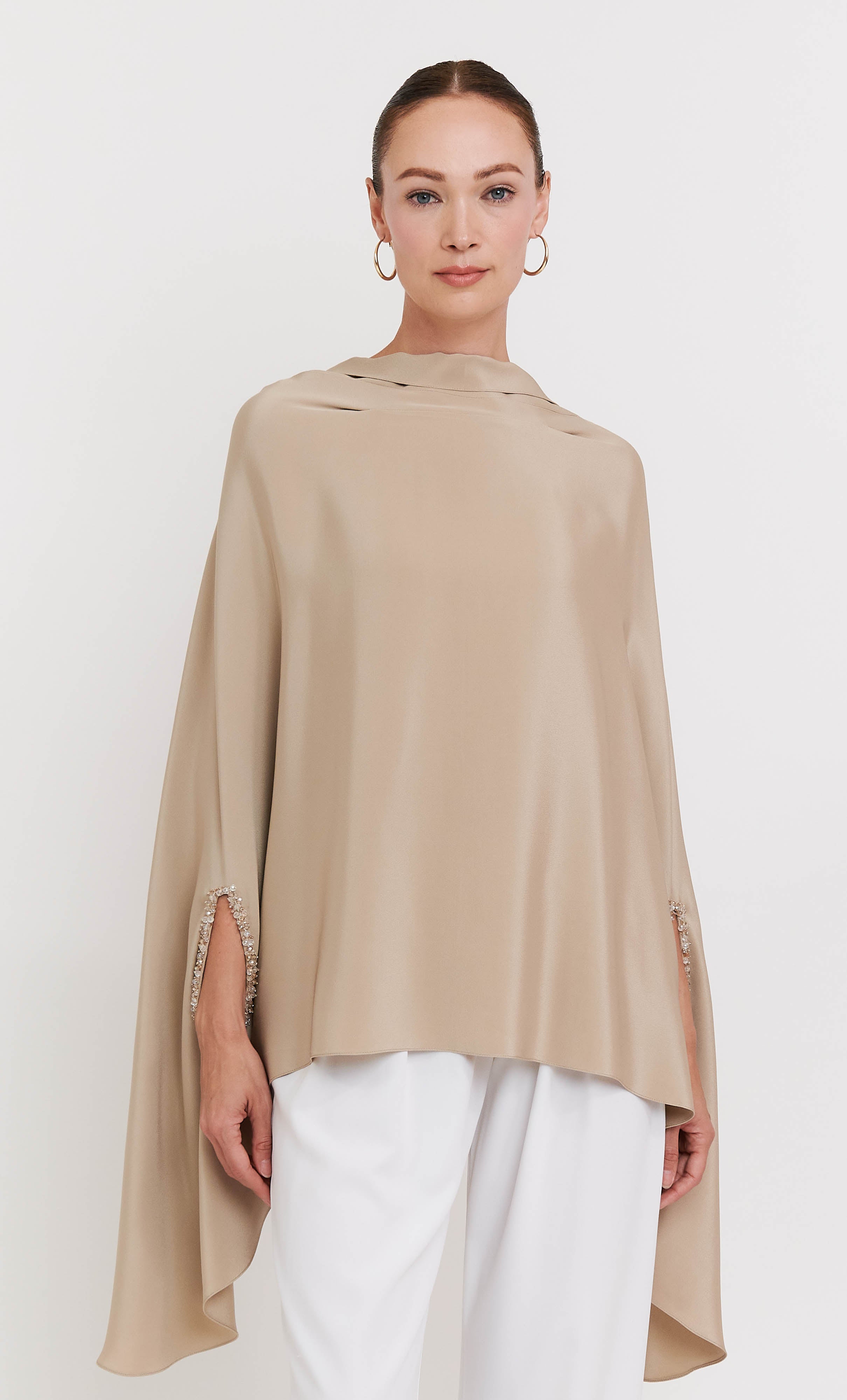 Beaded Hani Top Luxe Silk