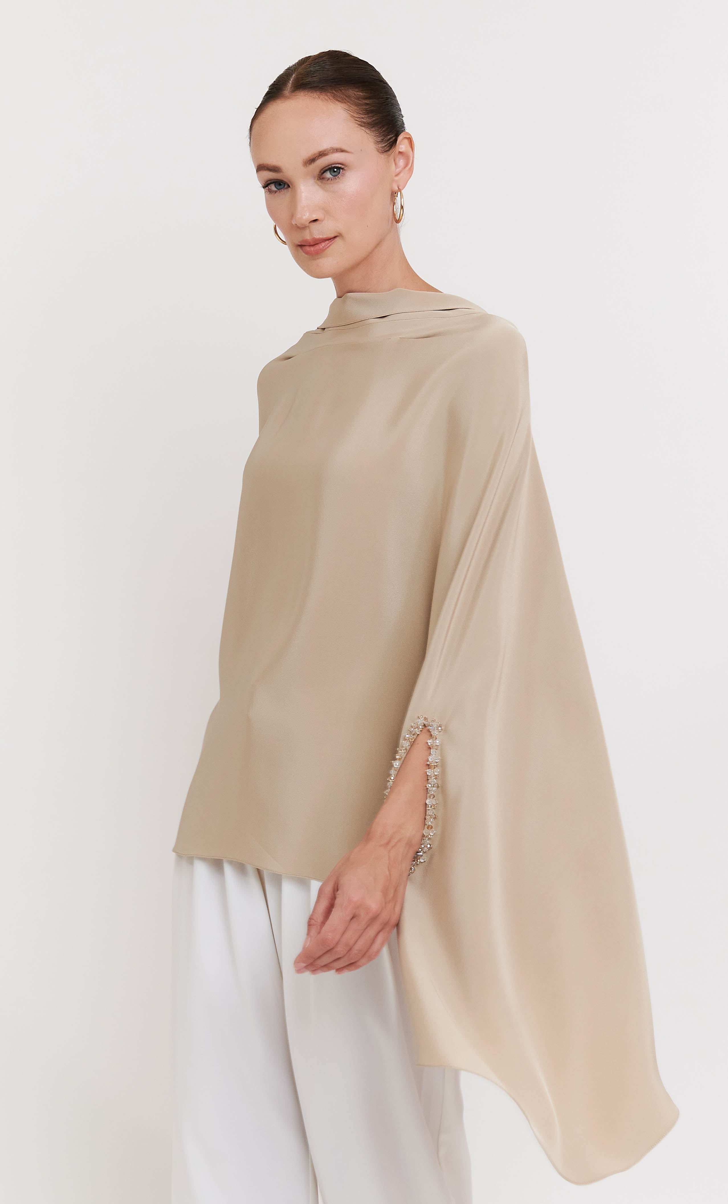 Beaded Hani Top Luxe Silk