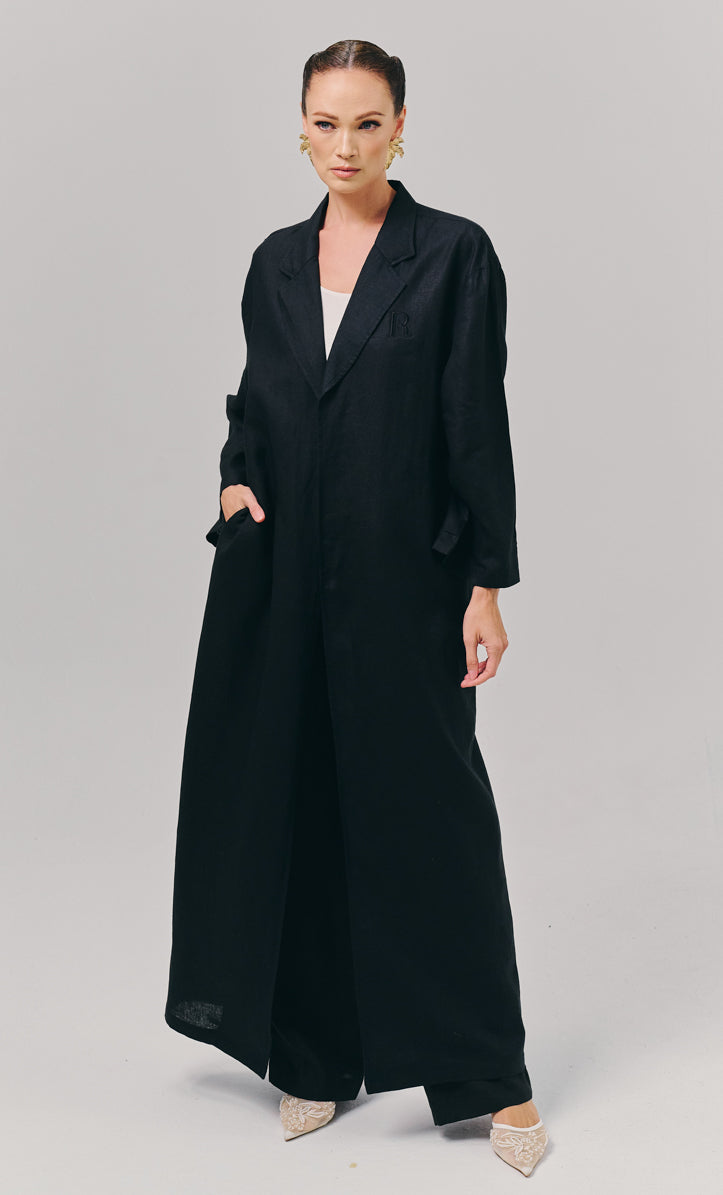 Blazer Dress with Palazzo – Black