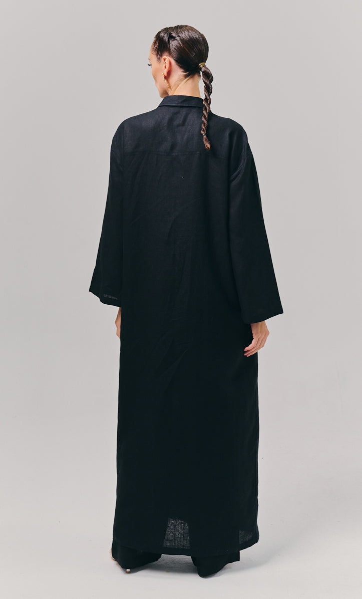 Blazer Dress with Palazzo – Black
