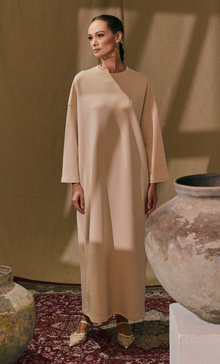Beige Basic Dress