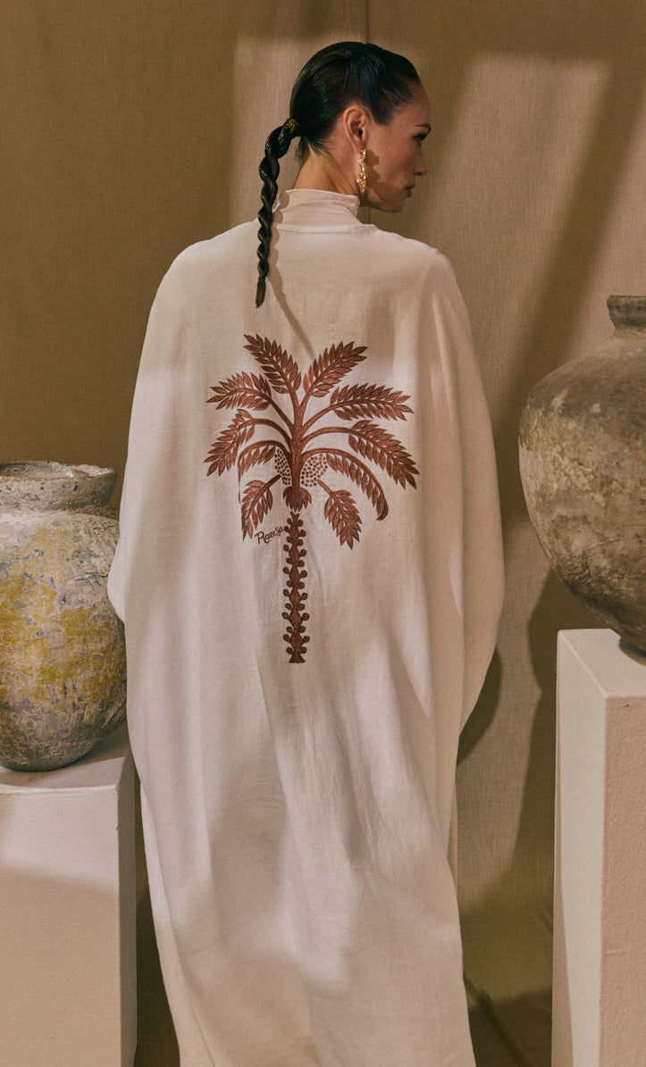 Palm Tree Embroidery Ameena Dress