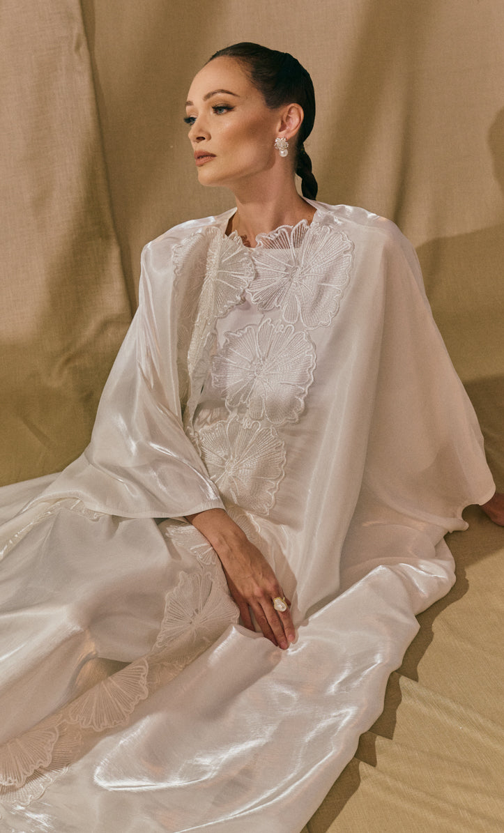 Abaya Lace in White