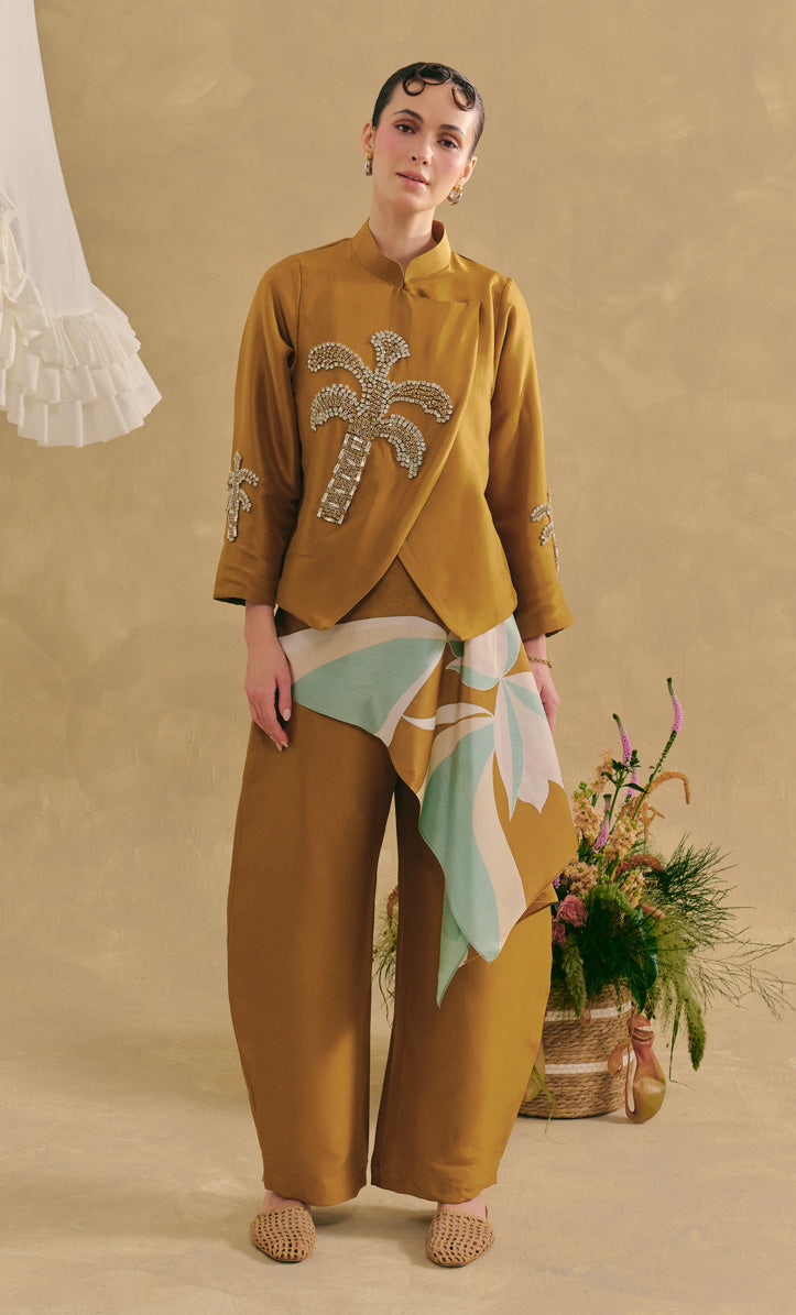 Jacket Top with Barrel Pants