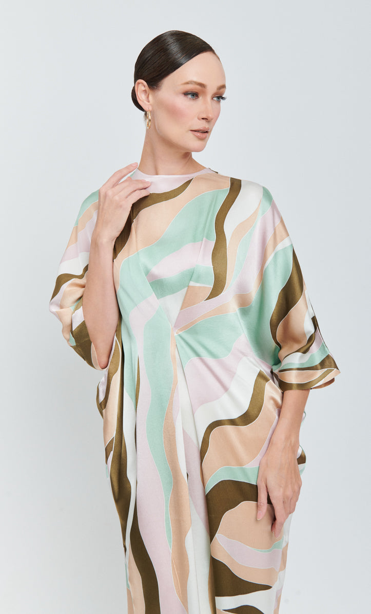 Juliana 3.0 Dress - Linear Satin Silk