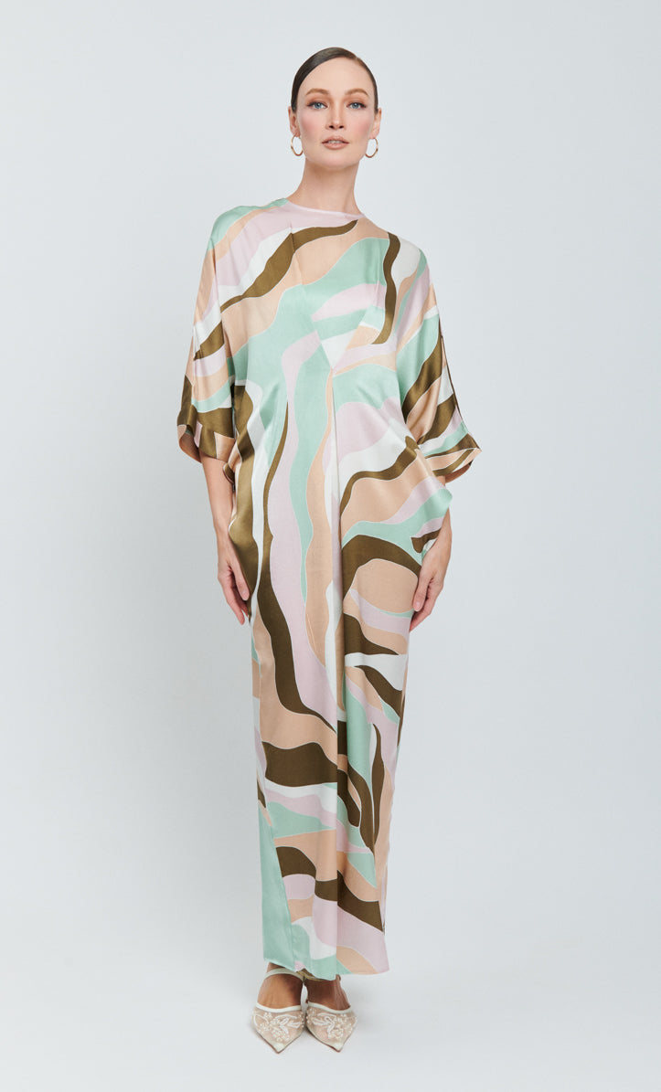 Juliana 3.0 Dress - Linear Satin Silk