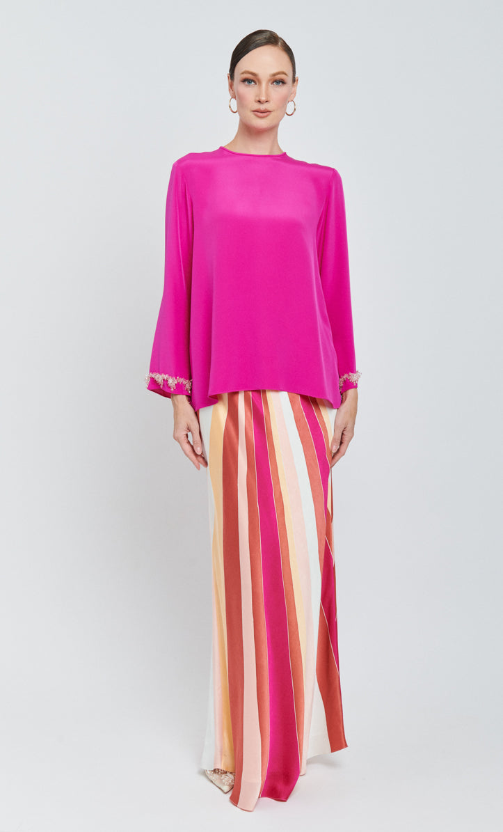 Pery Set - Heavy Crepe and Satin With Beaded