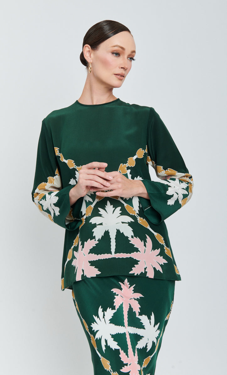 Pery Set Back Button - Paloma Satin Silk