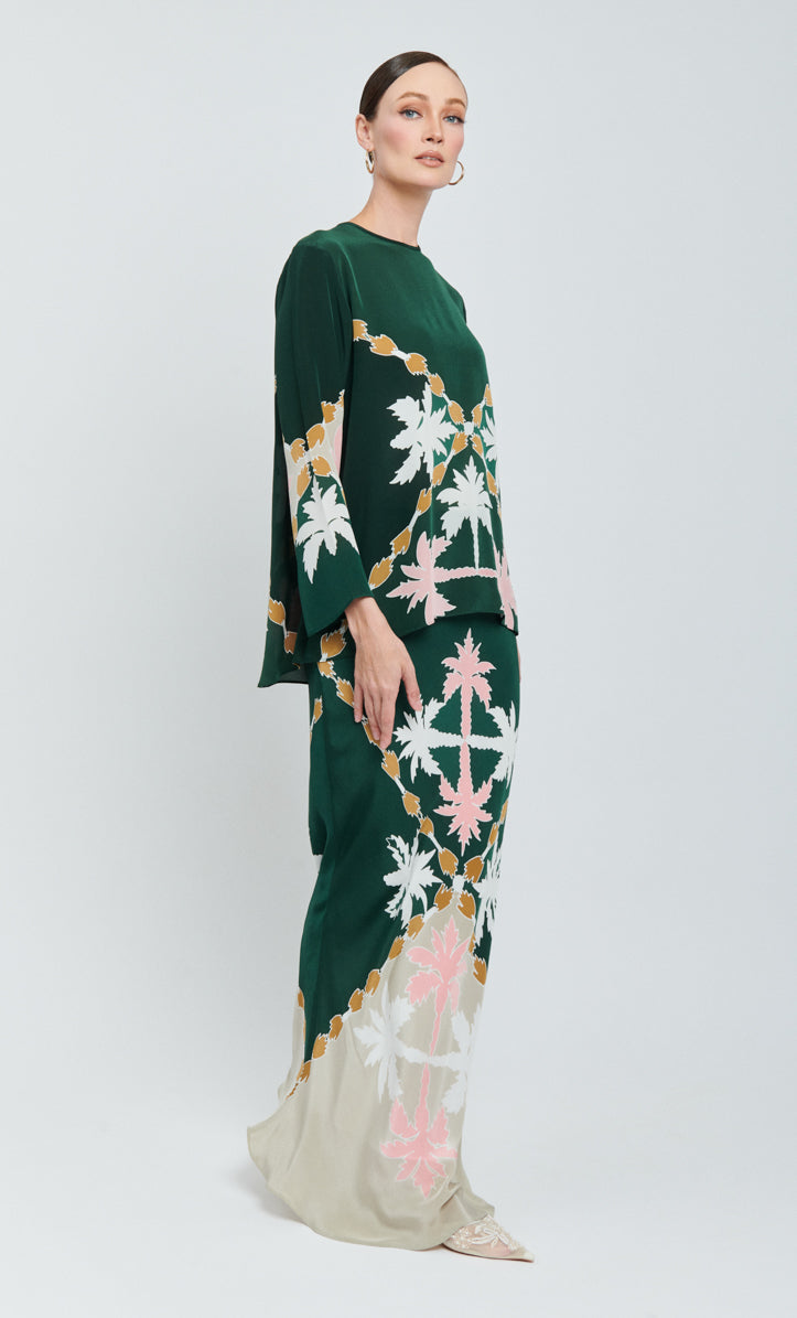 Pery Set Back Button - Paloma Satin Silk