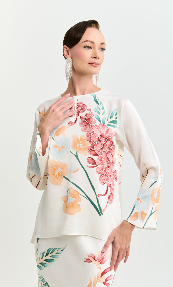 Pery Set Back Button - Wild Flower