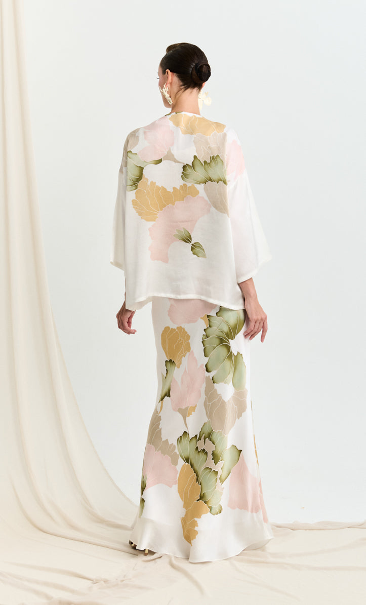 Kurung Opah Set - Petals Satin Silk