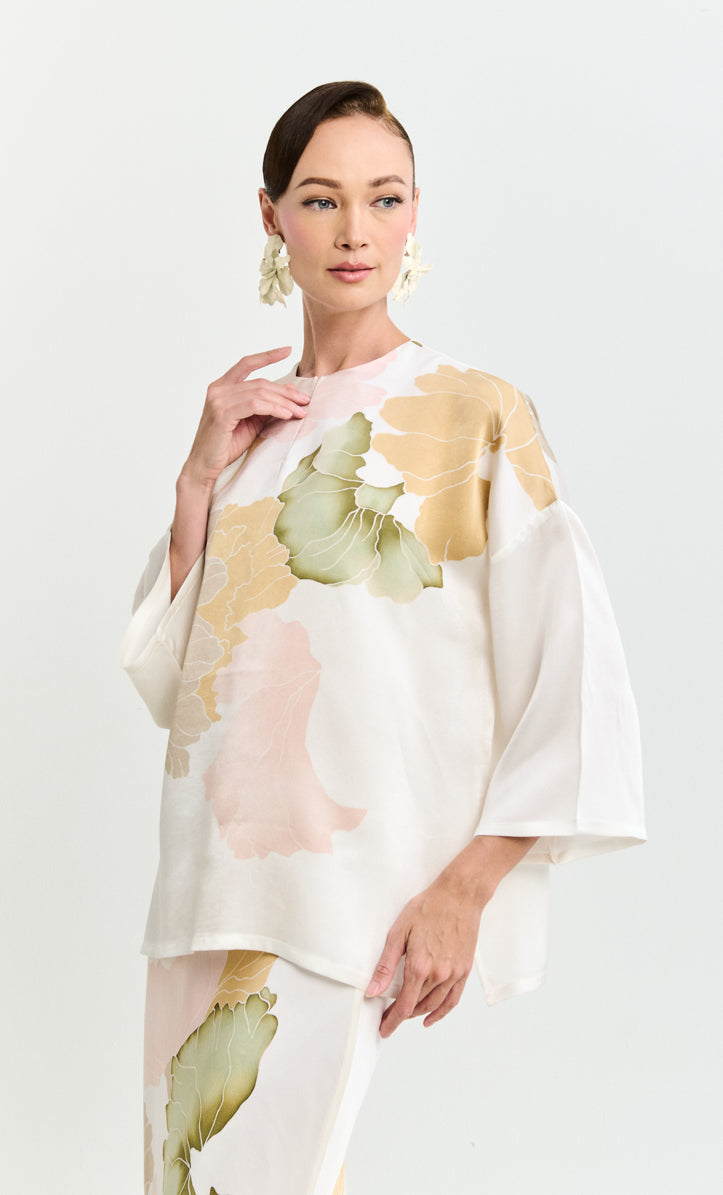 Kurung Opah Set - Petals Satin Silk