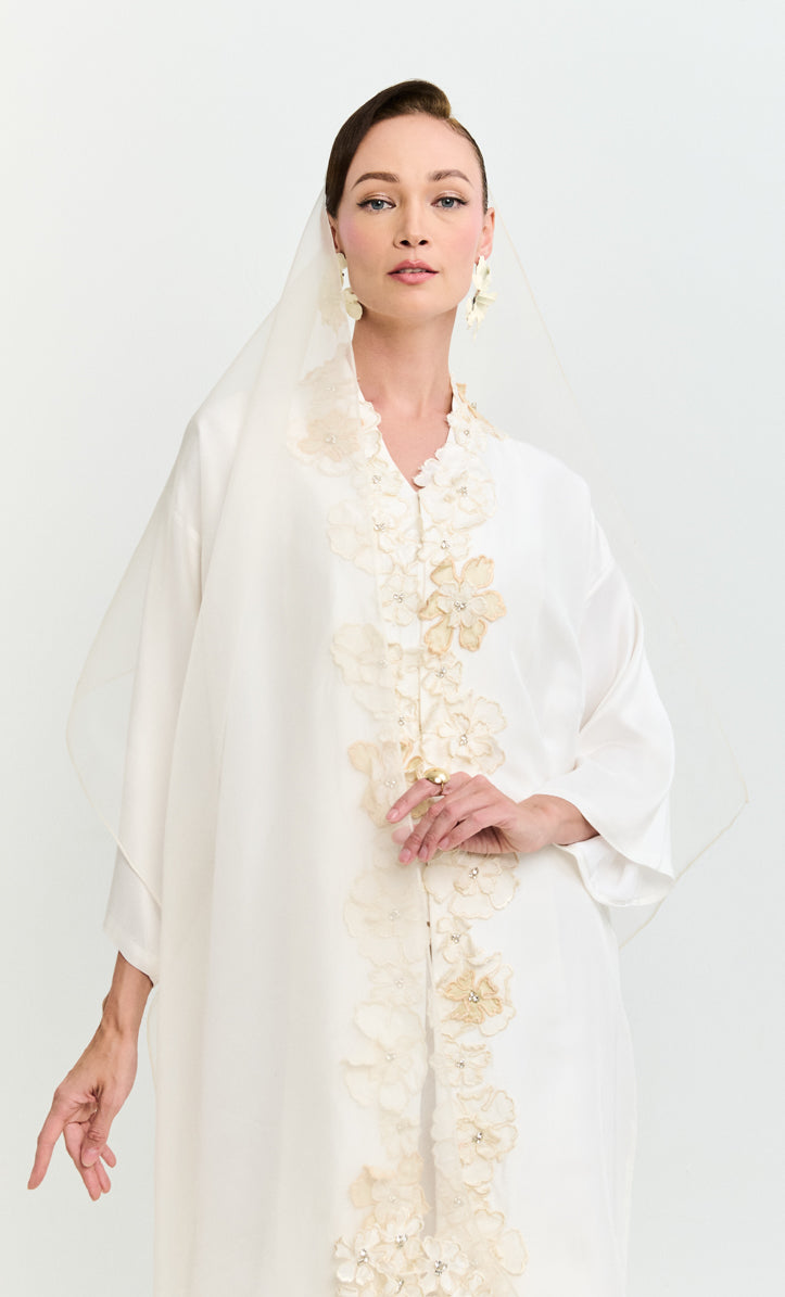 Patches and Beaded Long Kebaya Kota Bharu Set
