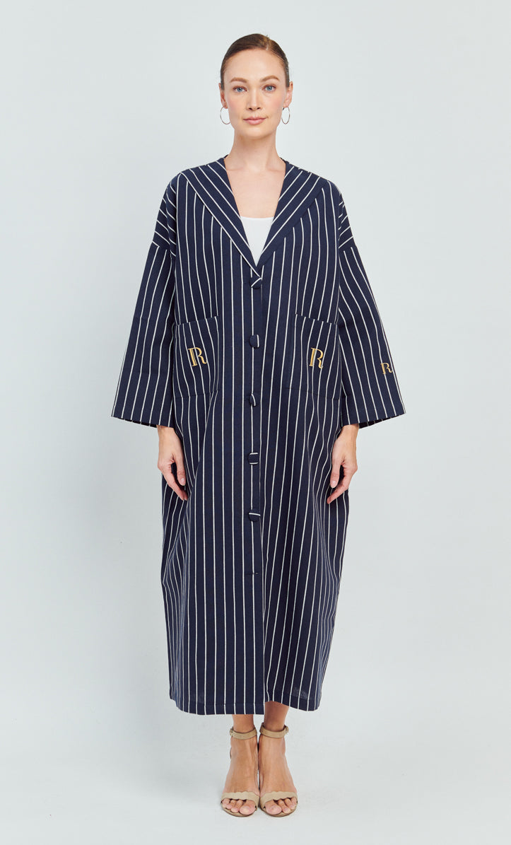 Blazer Dress – Navy Linen