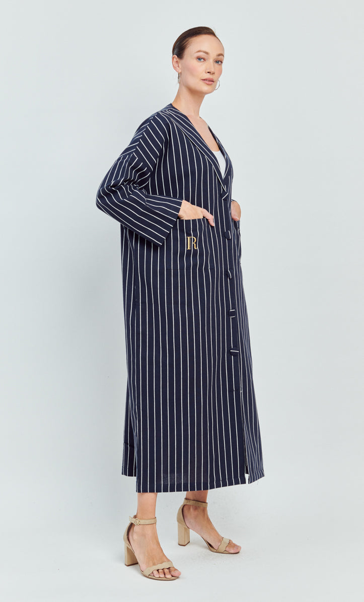Blazer Dress – Navy Linen