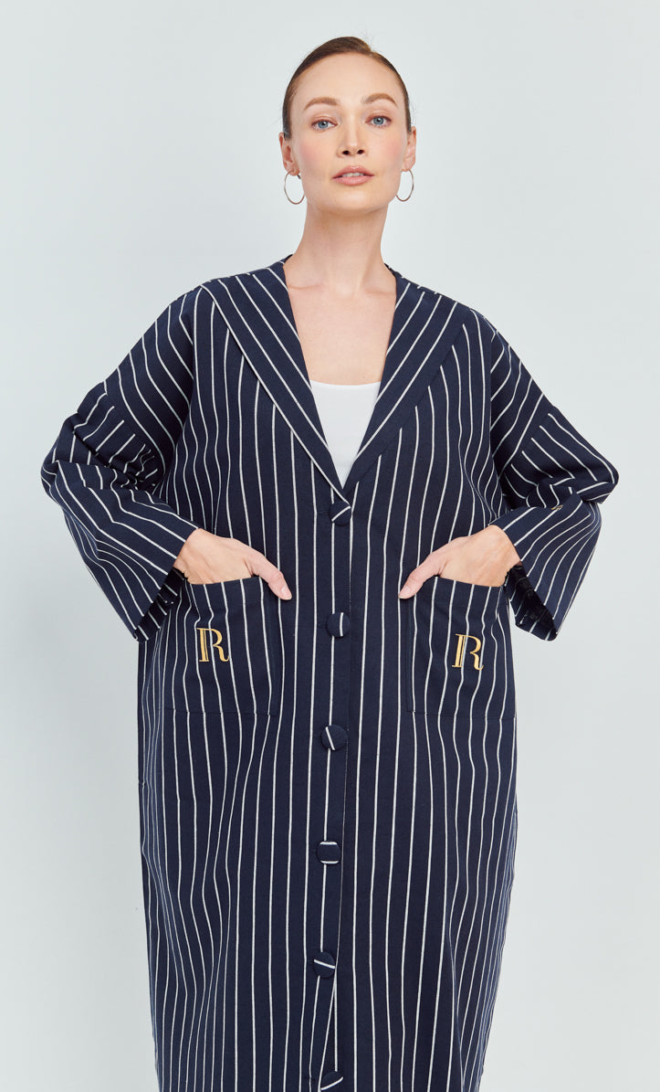 Blazer Dress – Navy Linen