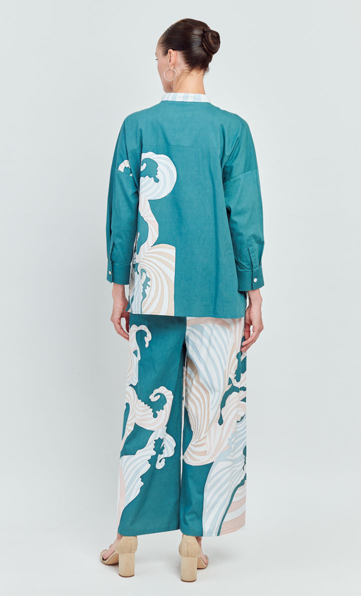 Eva with Zara Palazzo - Ombak Cotton Poplin