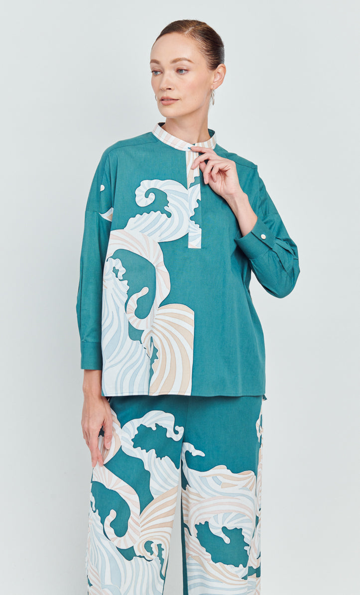 Eva with Zara Palazzo - Ombak Cotton Poplin