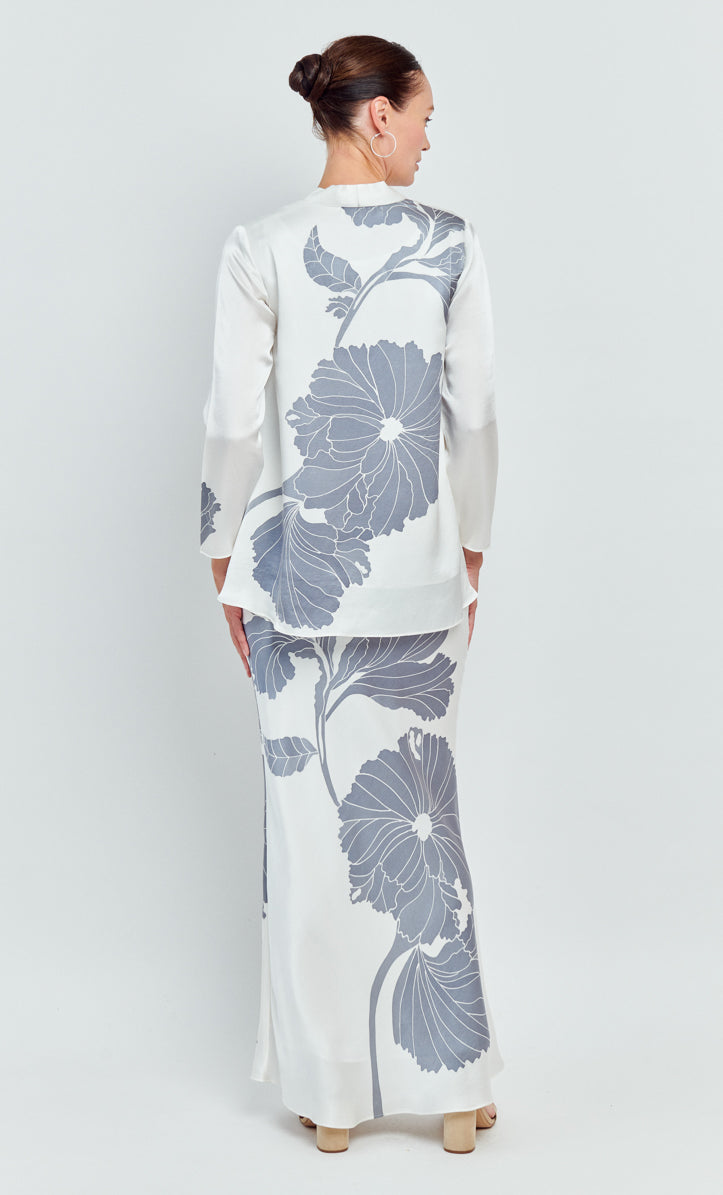 Loose Kebaya Set - Ivy Flowers Satin Silk