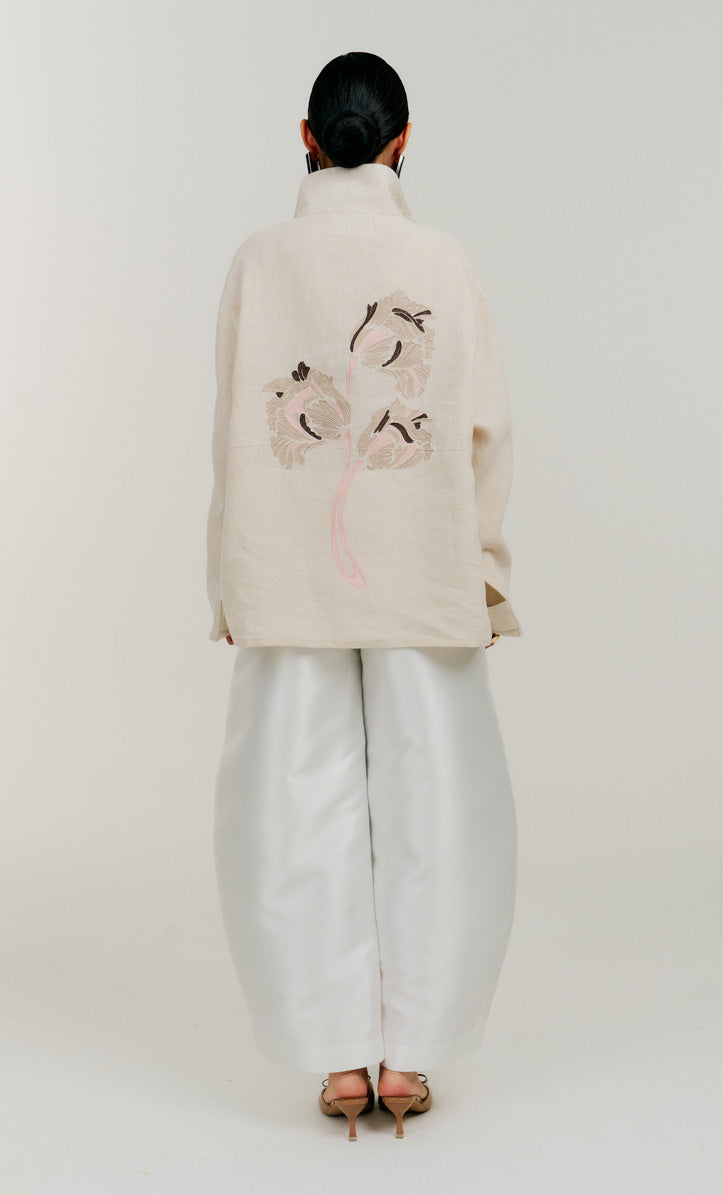 Embroidery Bomber Top