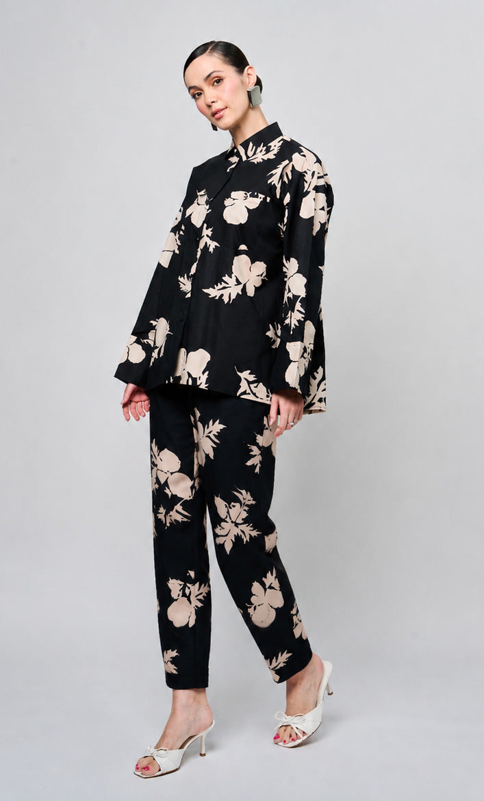 Jane Top With Tapered Pants – Flowers Cotton