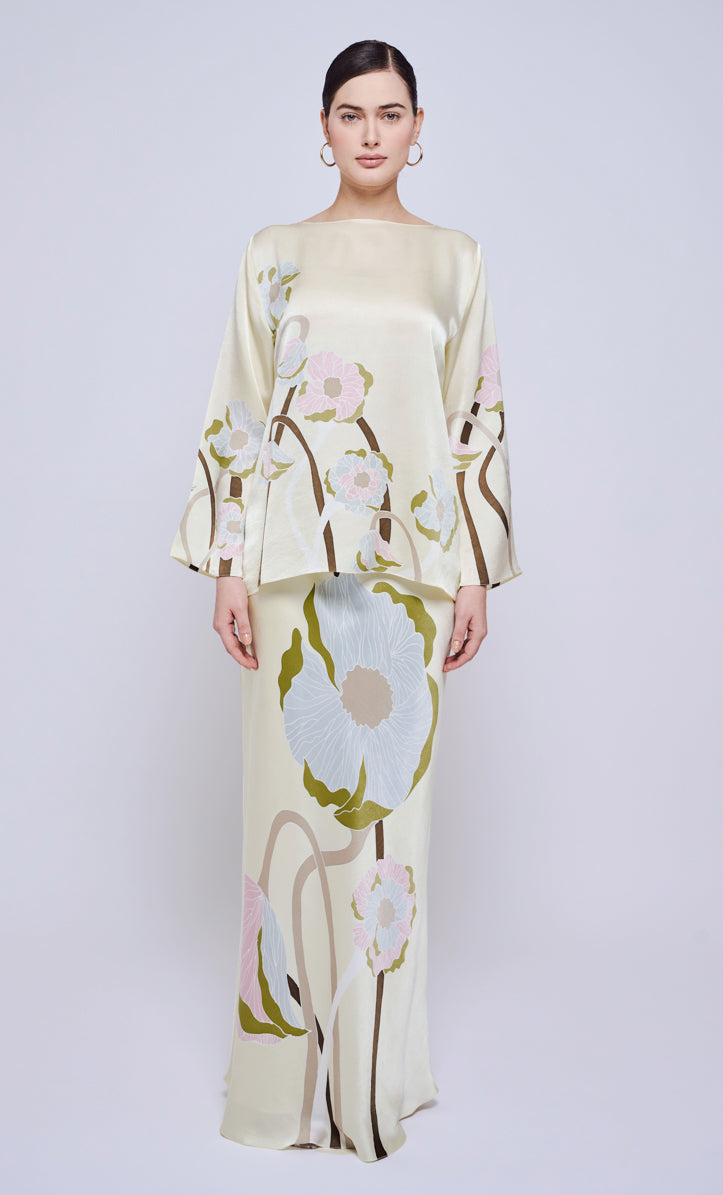 Pery Set Boat Neck - Poppy 2.0 Satin Silk
