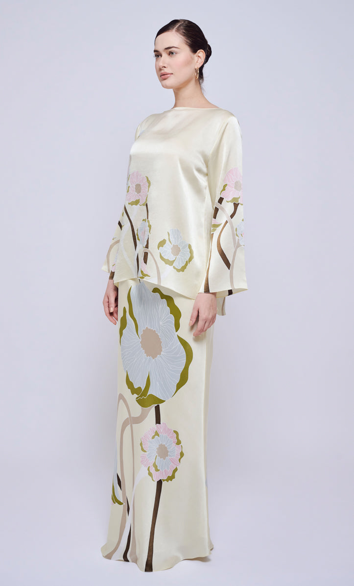 Pery Set Boat Neck - Poppy 2.0 Satin Silk