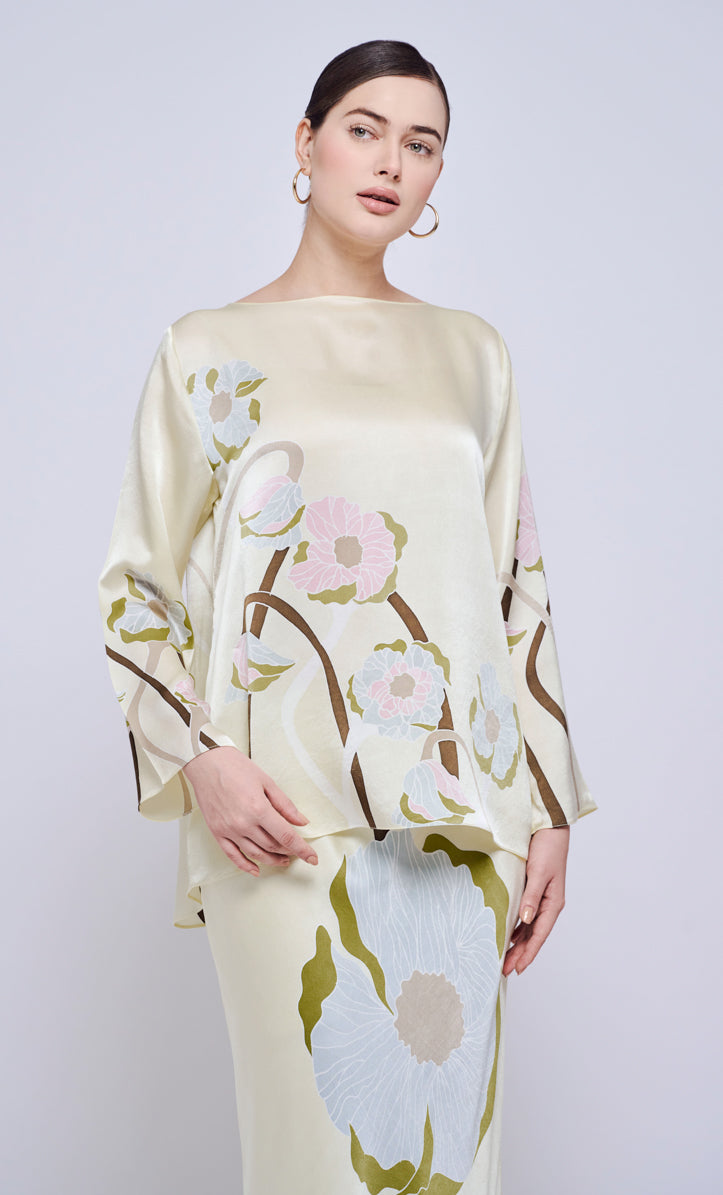Pery Set Boat Neck - Poppy 2.0 Satin Silk