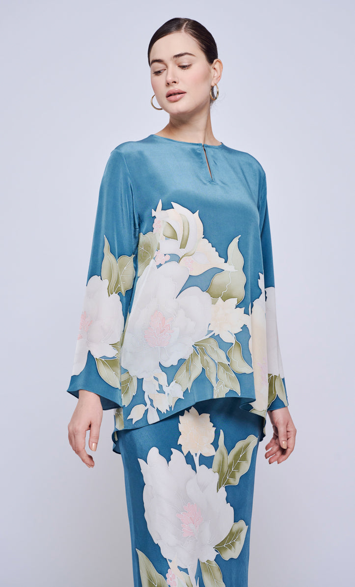 Pery Set Leher Kurung - Botanic Crepe Silk