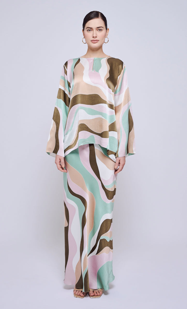 Pery Set Leher Kurung - Linear Satin Silk